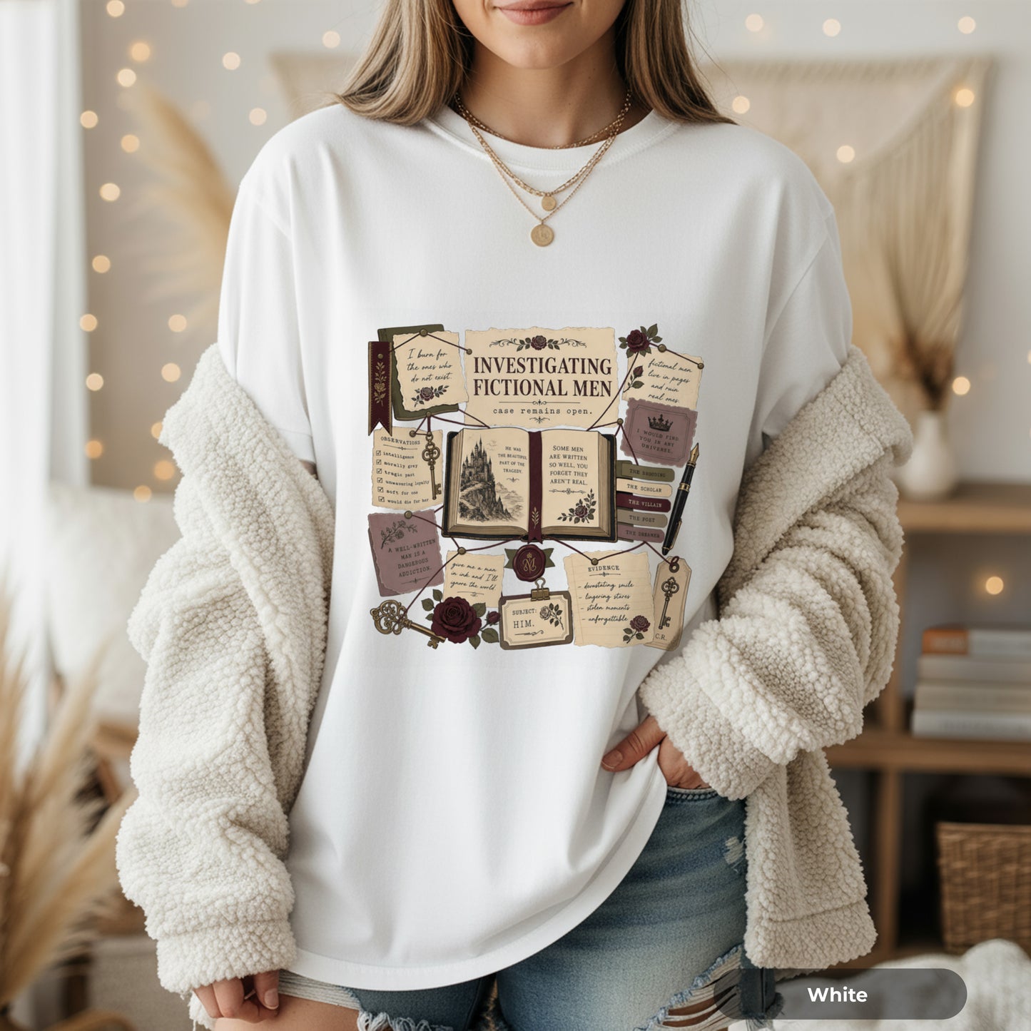 T‑Shirt — Investigating Fictional Men Literary Graphic Tee