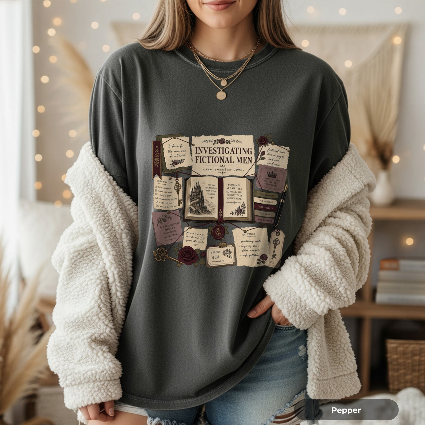 T‑Shirt — Investigating Fictional Men Literary Graphic Tee
