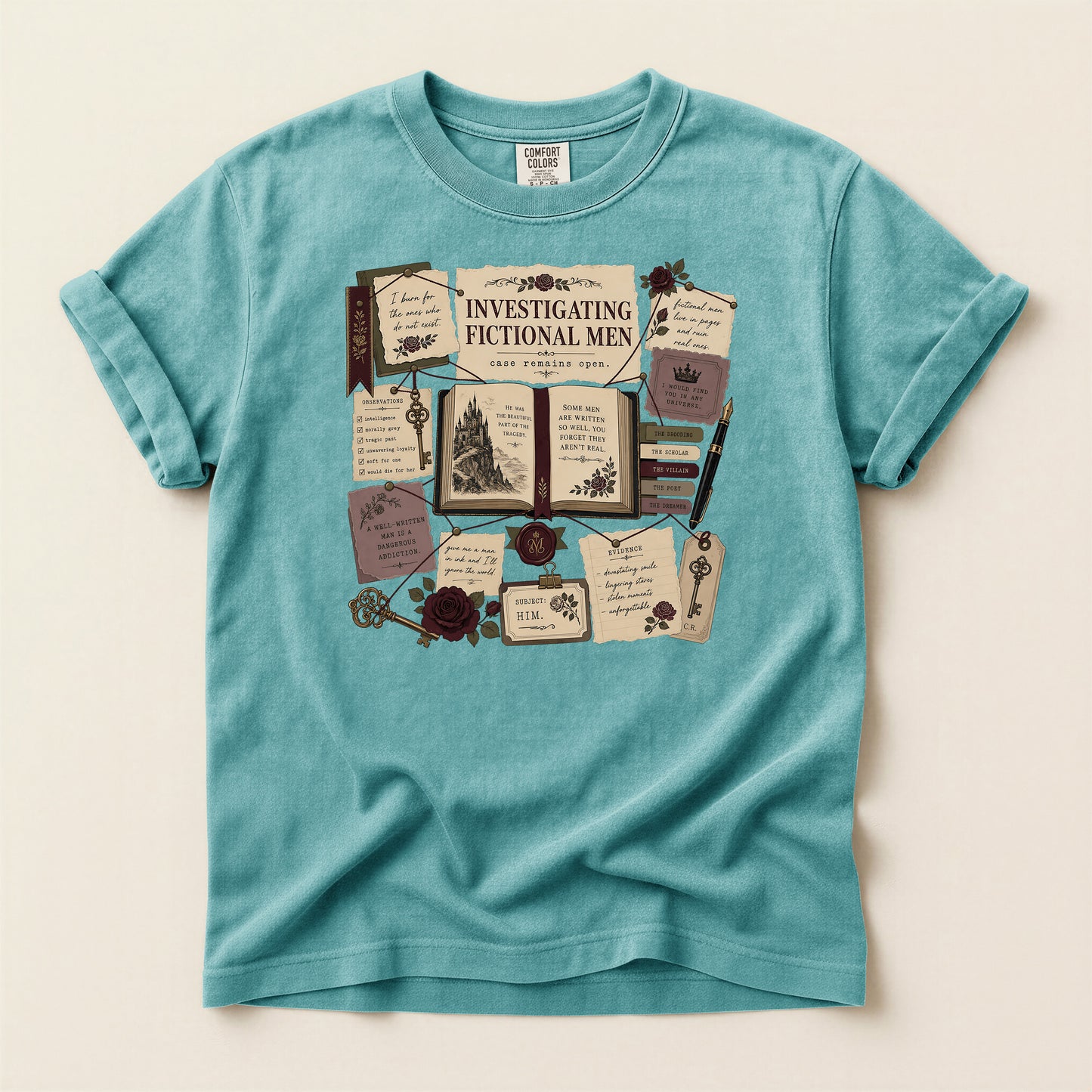 T‑Shirt — Investigating Fictional Men Literary Graphic Tee
