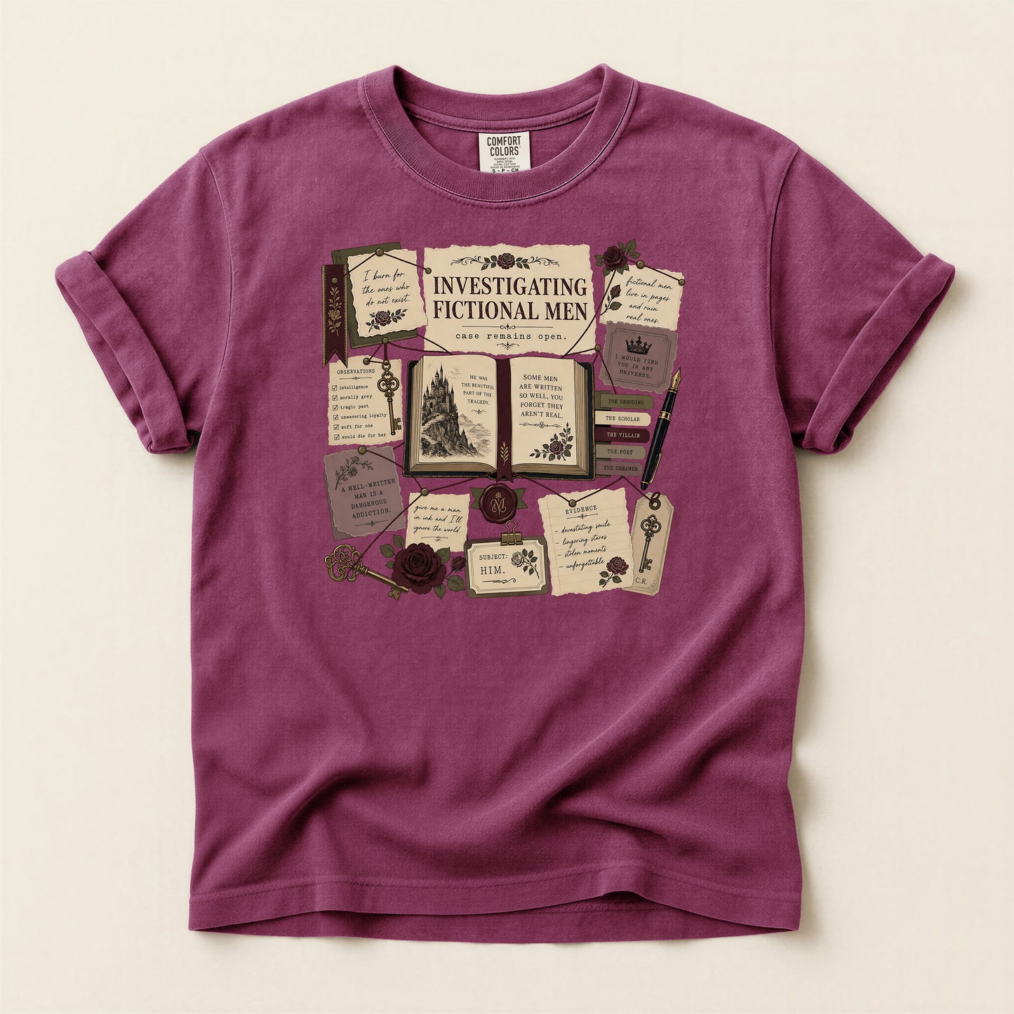 T‑Shirt — Investigating Fictional Men Literary Graphic Tee