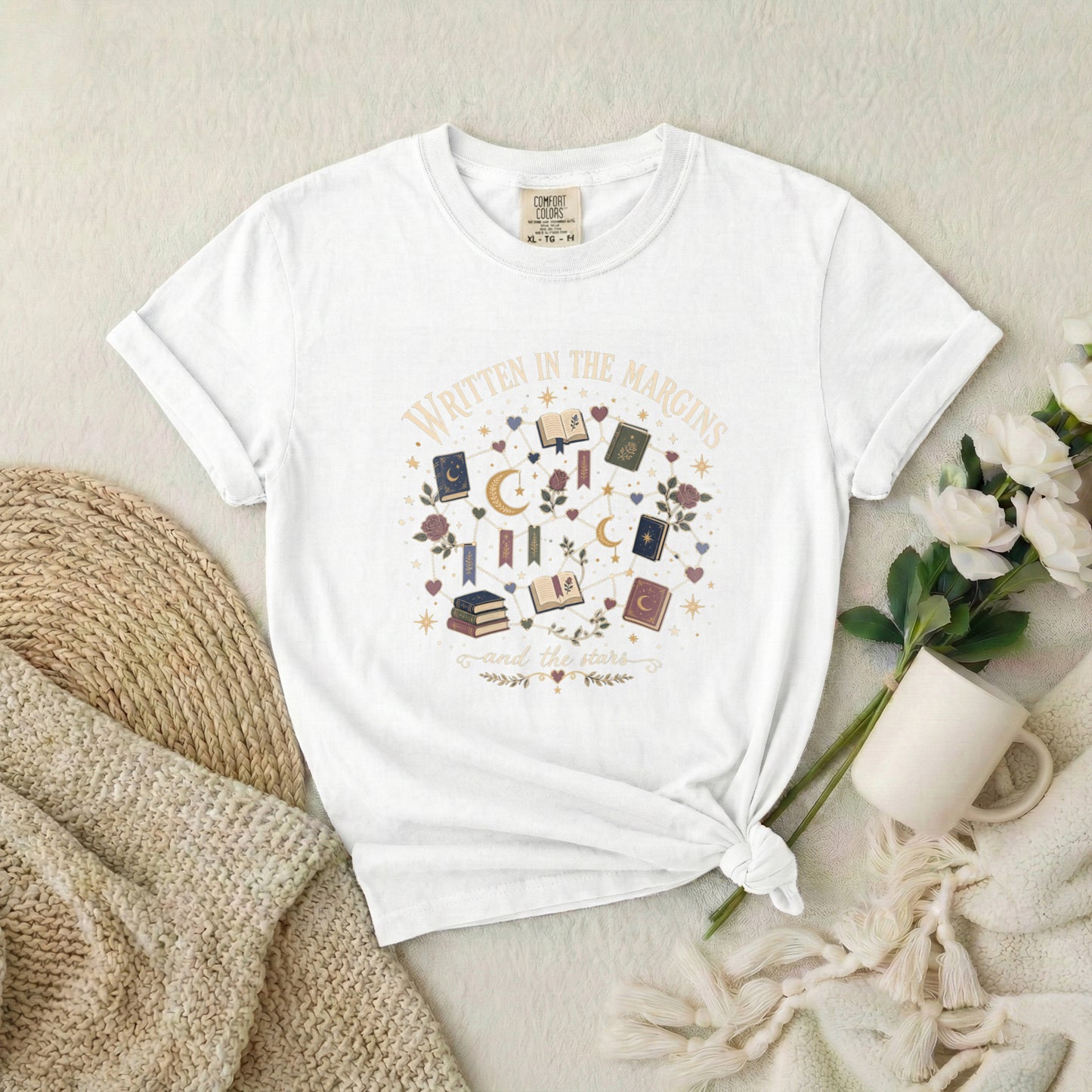Book Lover T-Shirt — 'Written in the Margins" Reading Graphic Tee