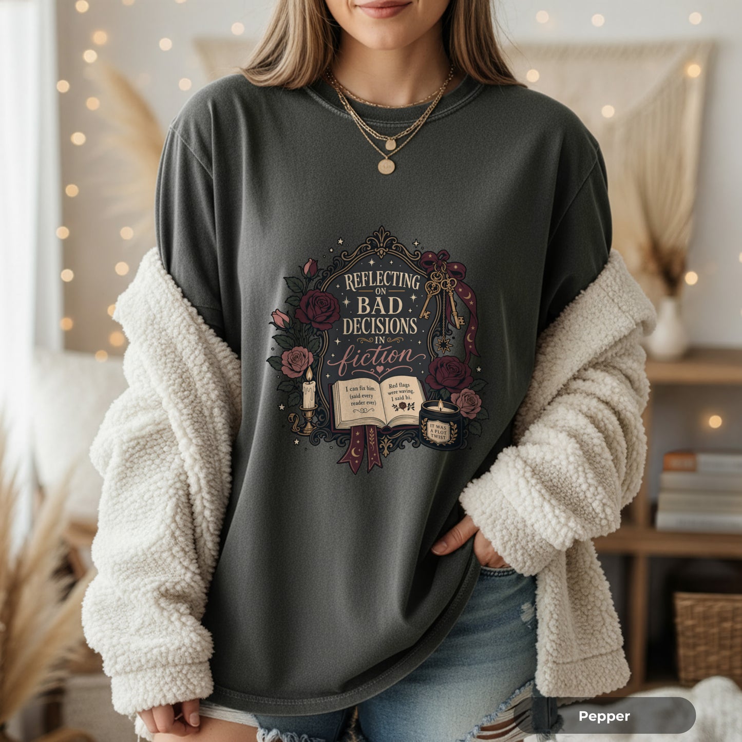 Bookish T-Shirt — "Reflecting on Bad Decisions in Fiction" Literary Tee