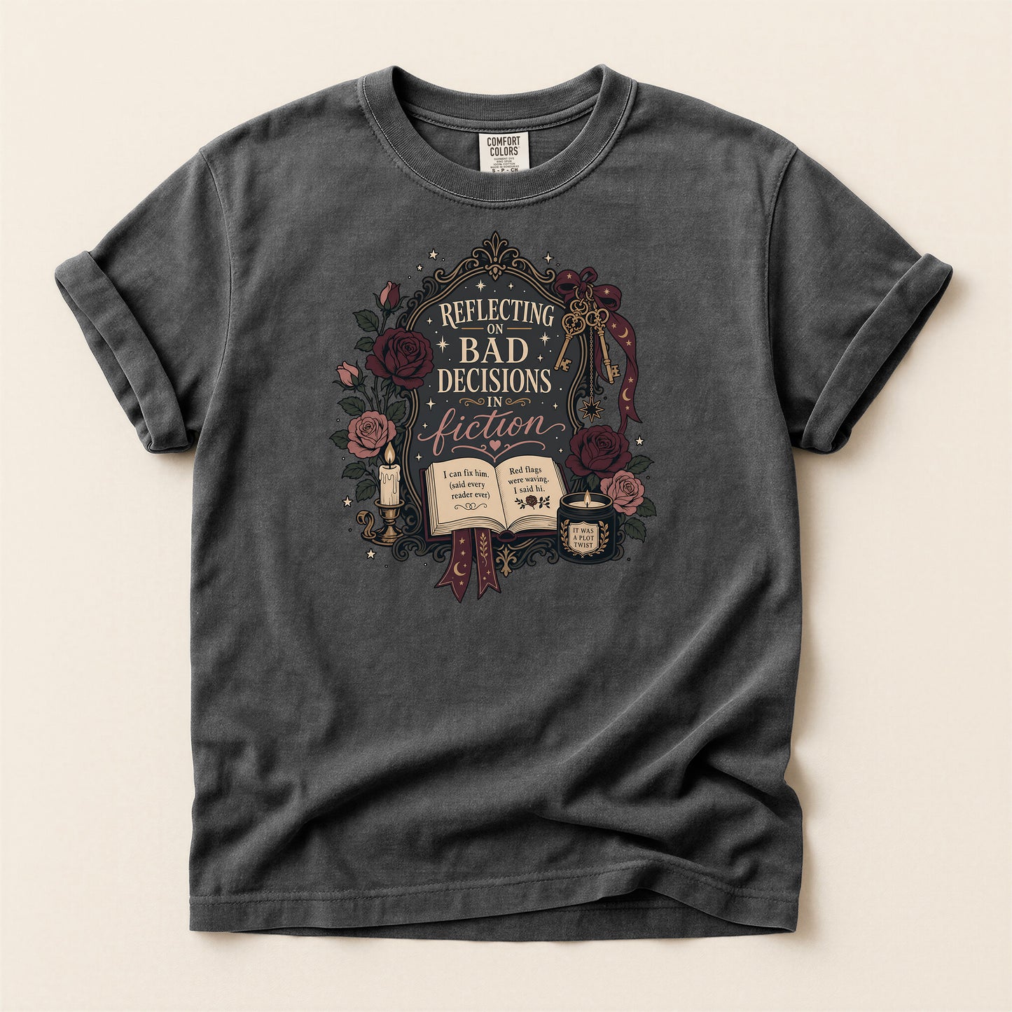 Bookish T-Shirt — "Reflecting on Bad Decisions in Fiction" Literary Tee