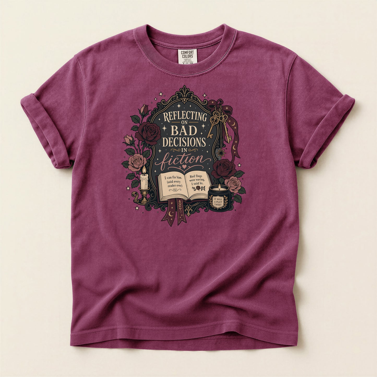 Bookish T-Shirt — "Reflecting on Bad Decisions in Fiction" Literary Tee