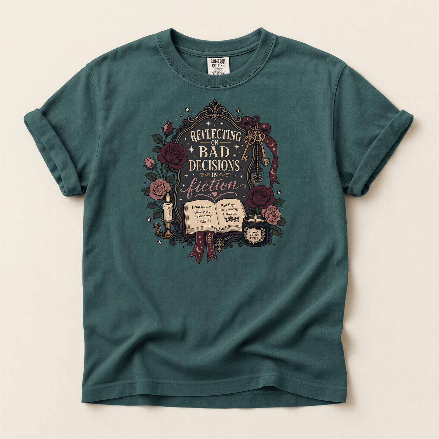 Bookish T-Shirt — "Reflecting on Bad Decisions in Fiction" Literary Tee