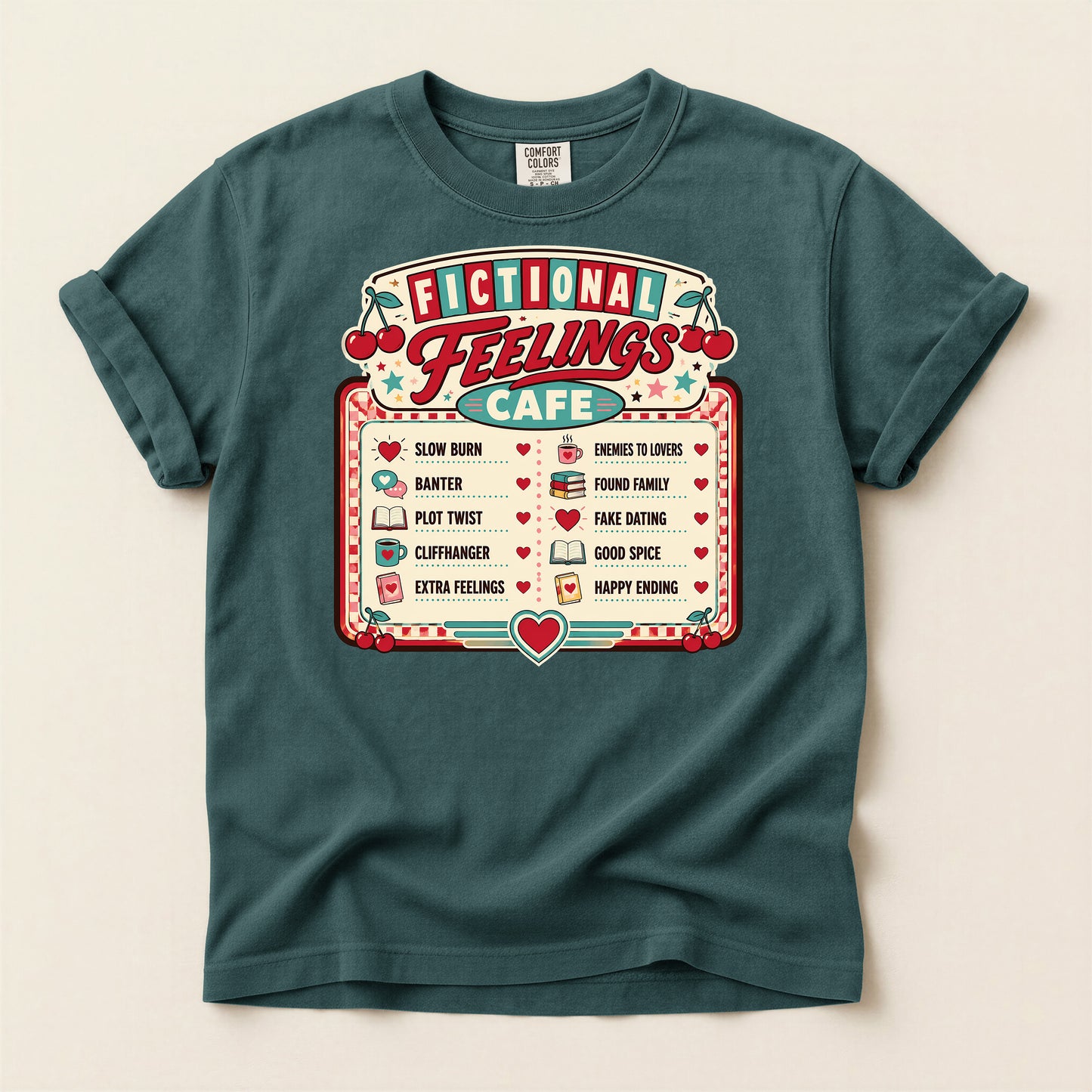 Fictional Feelings Café T-Shirt — Book Lover Novelty Tee
