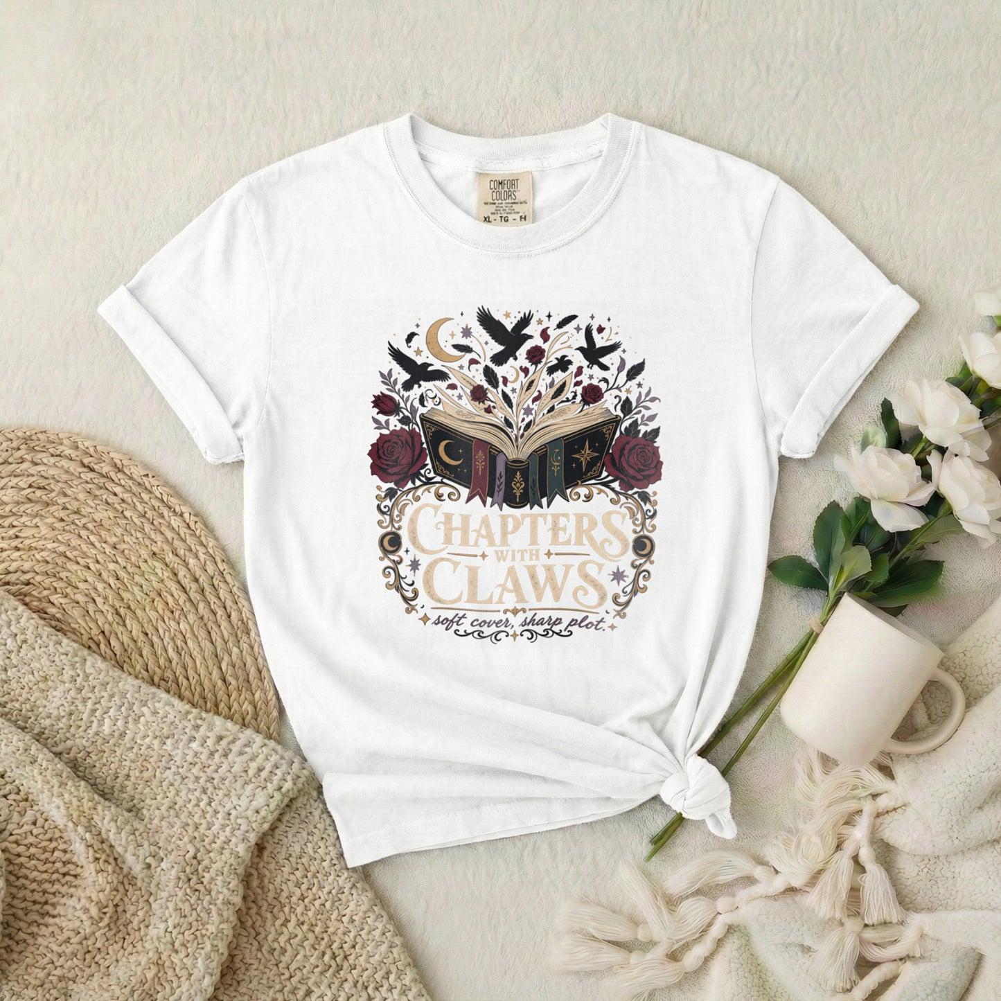 Chapters & Claws Book Lover T-Shirt