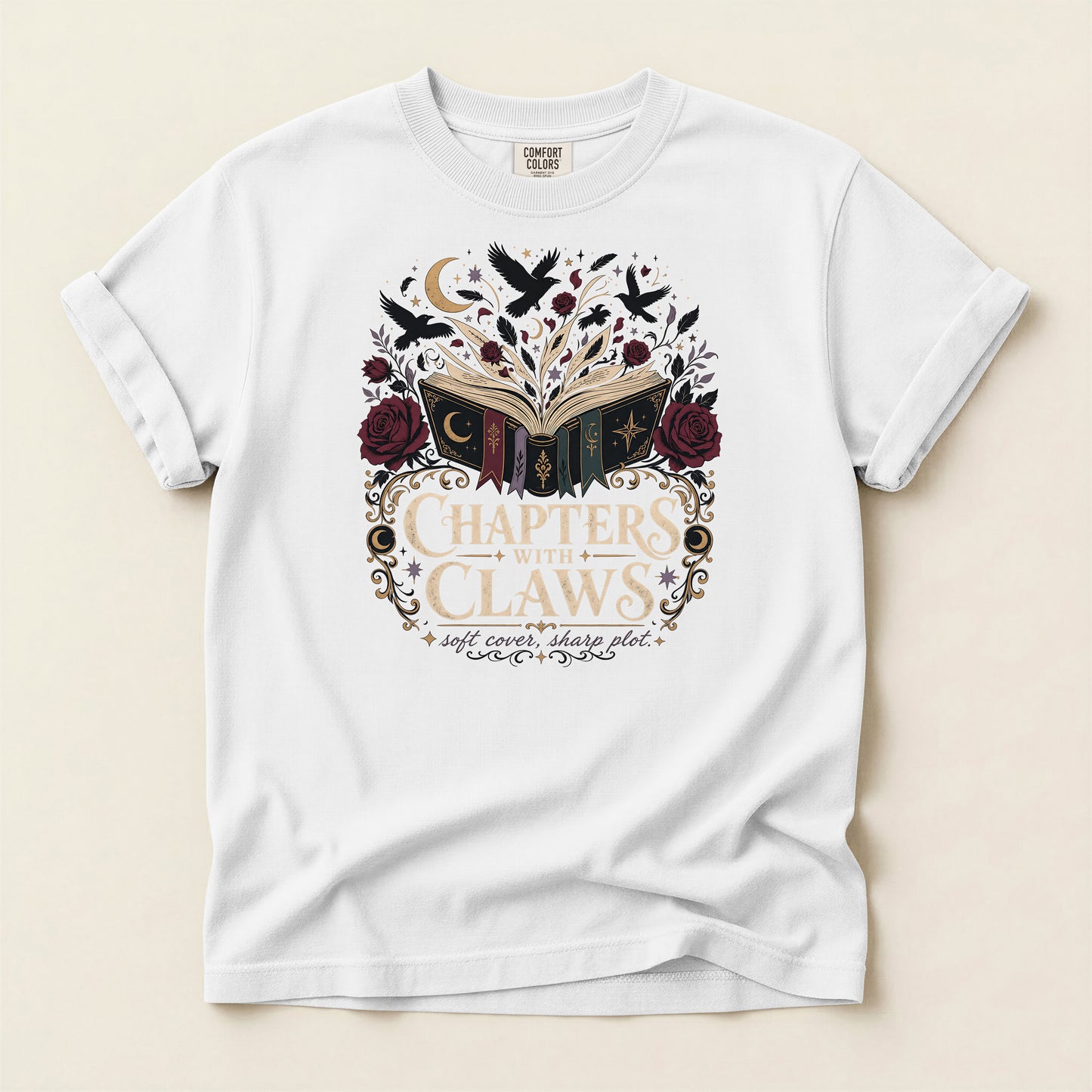 Chapters & Claws Book Lover T-Shirt