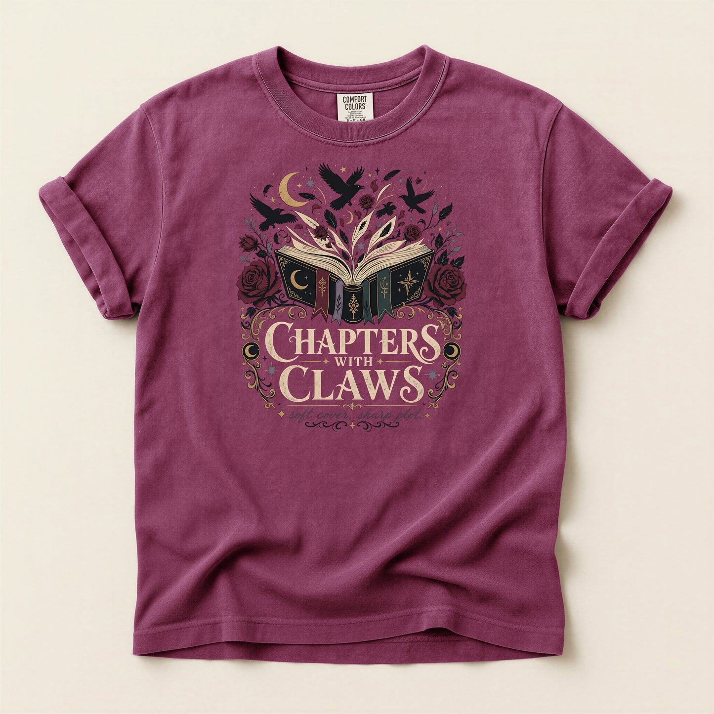 Chapters & Claws Book Lover T-Shirt