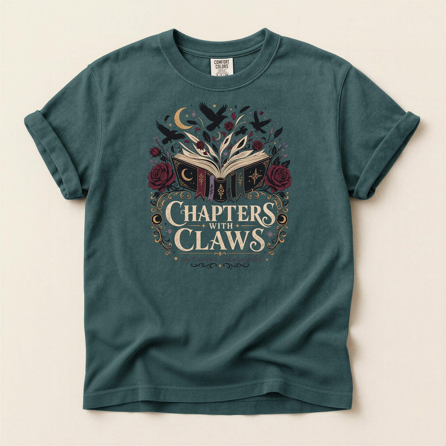 Chapters & Claws Book Lover T-Shirt