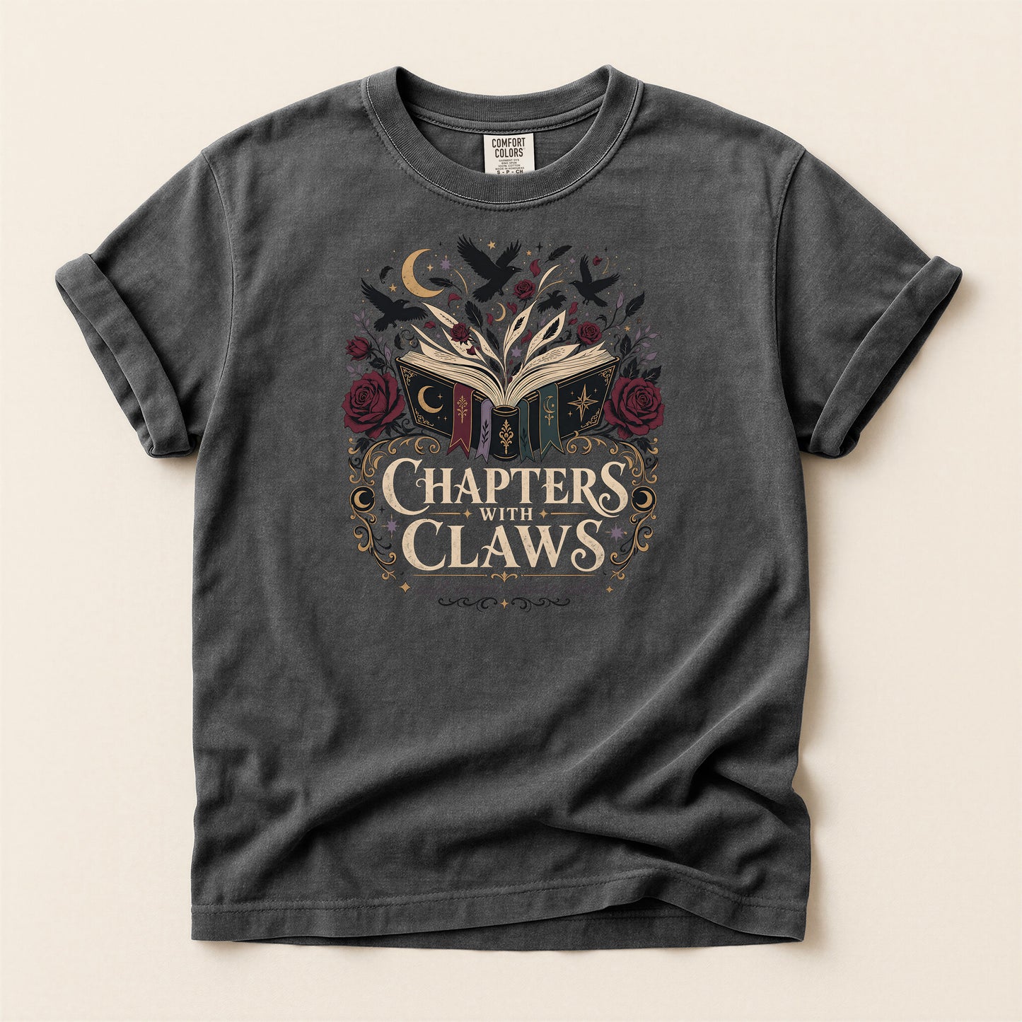Chapters & Claws Book Lover T-Shirt