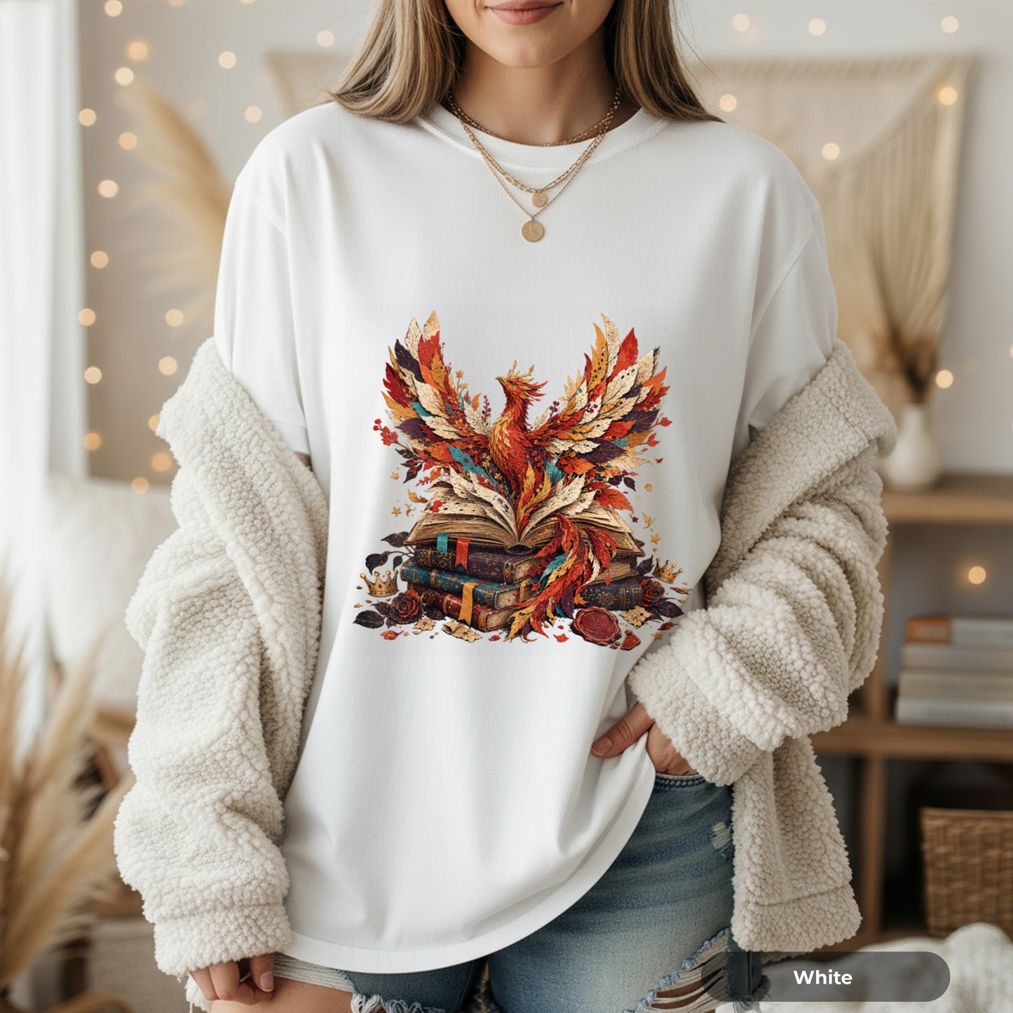 Phoenix Rising Bookstack T-Shirt