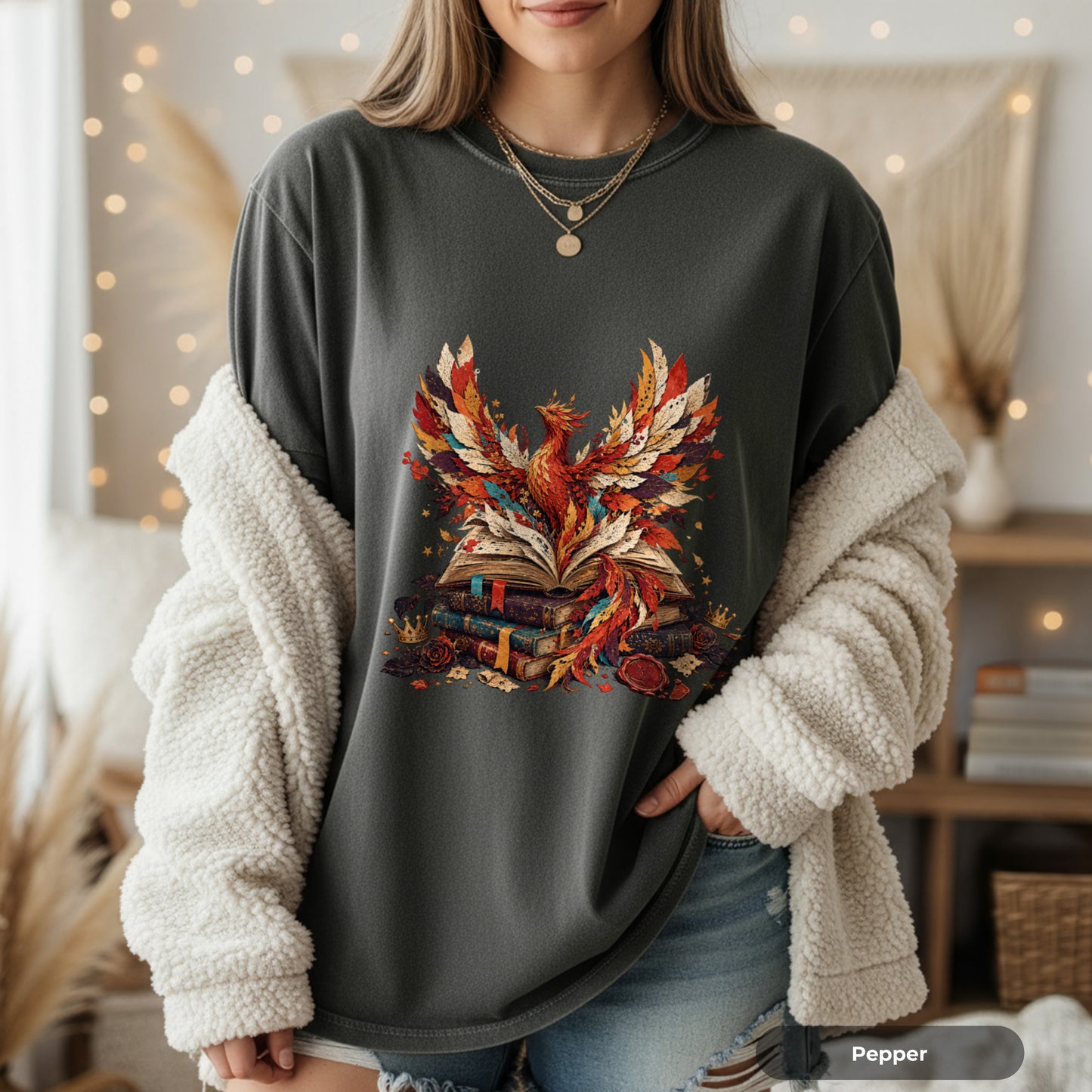 Phoenix Rising Bookstack T-Shirt