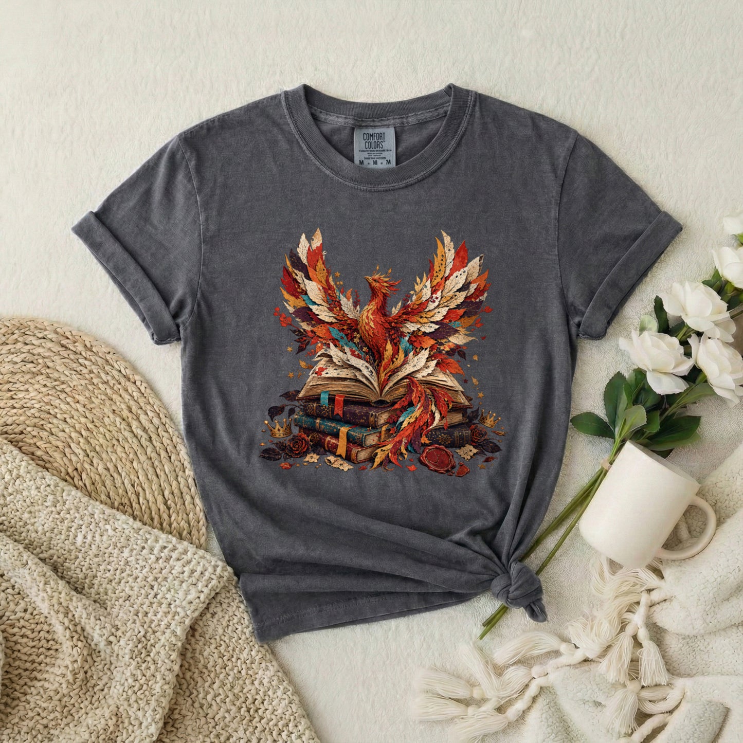 Phoenix Rising Bookstack T-Shirt