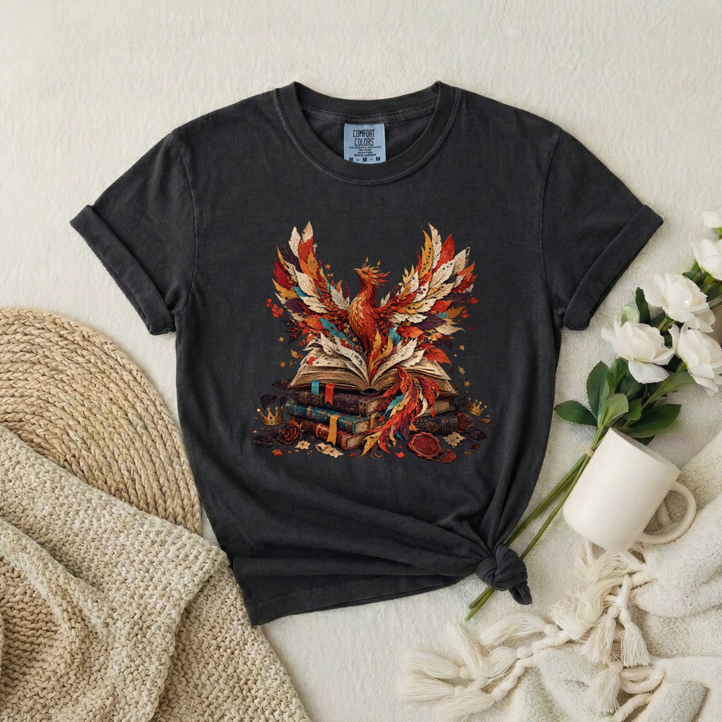 Phoenix Rising Bookstack T-Shirt