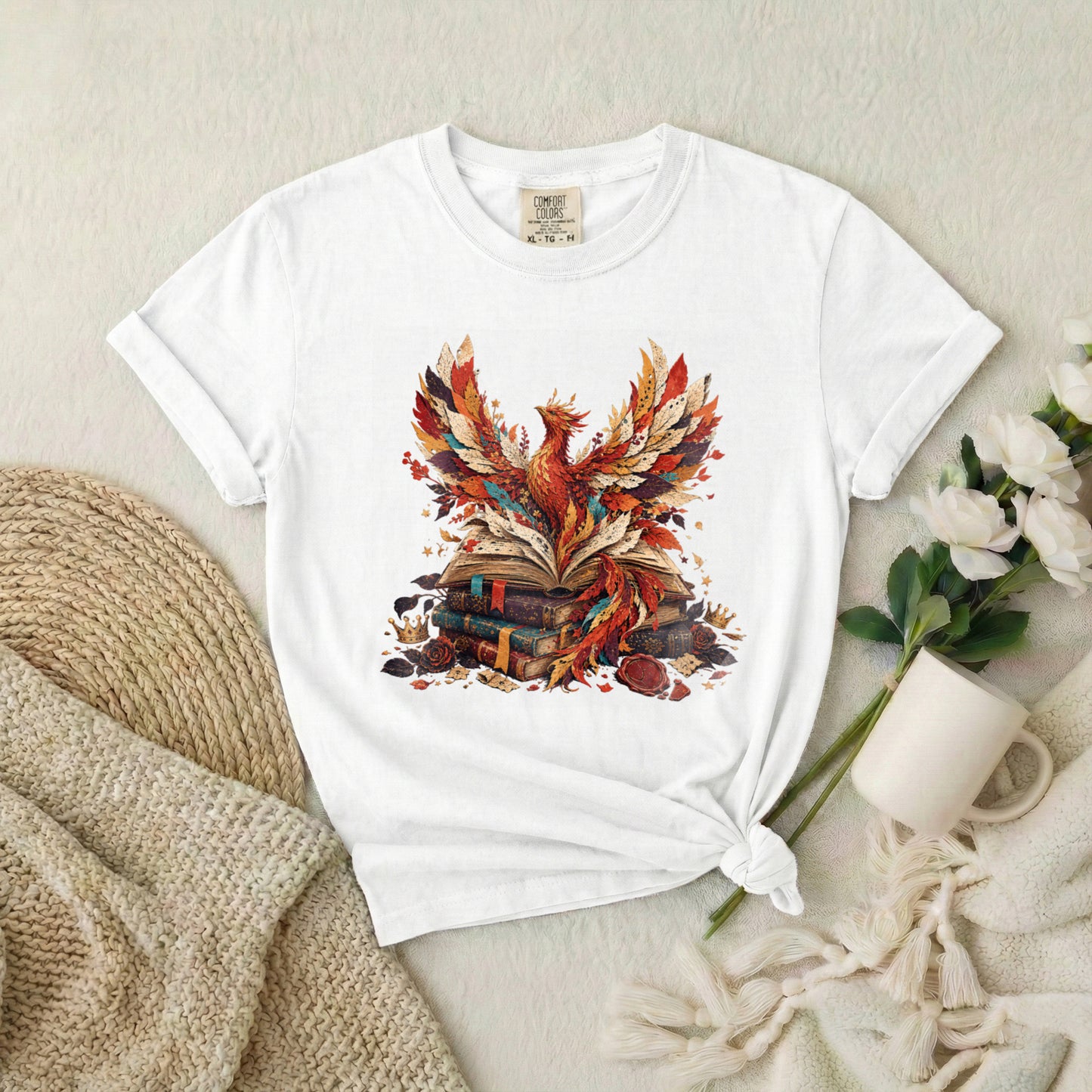 Phoenix Rising Bookstack T-Shirt