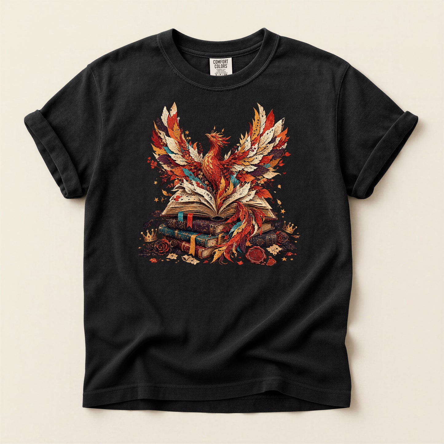 Phoenix Rising Bookstack T-Shirt