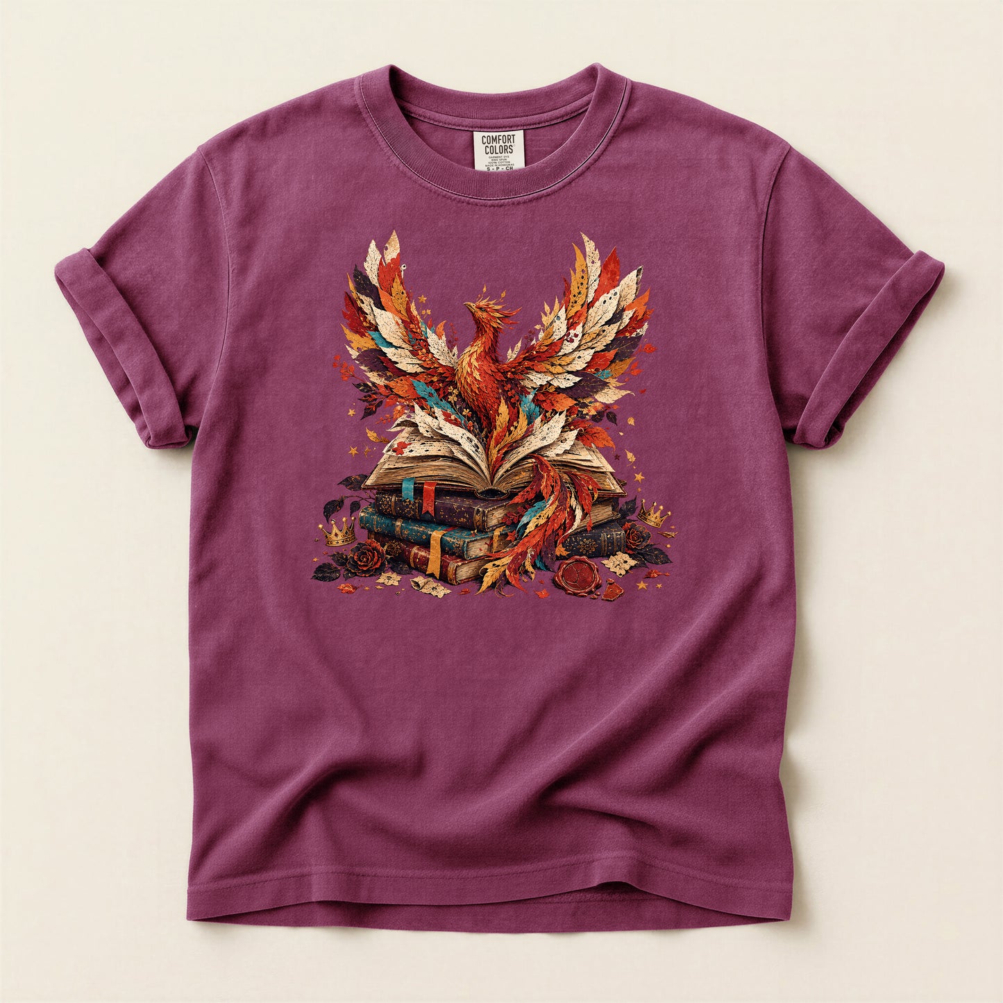 Phoenix Rising Bookstack T-Shirt