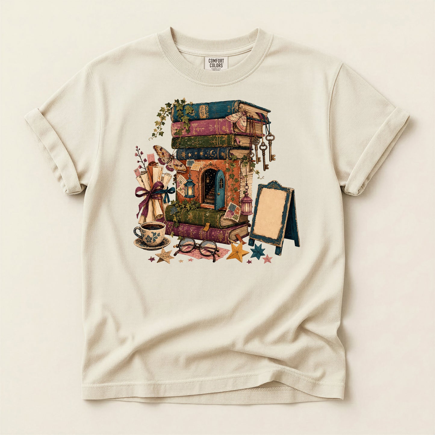 Coffee Shop Cottage T-Shirt — Cozy Café Illustration Tee