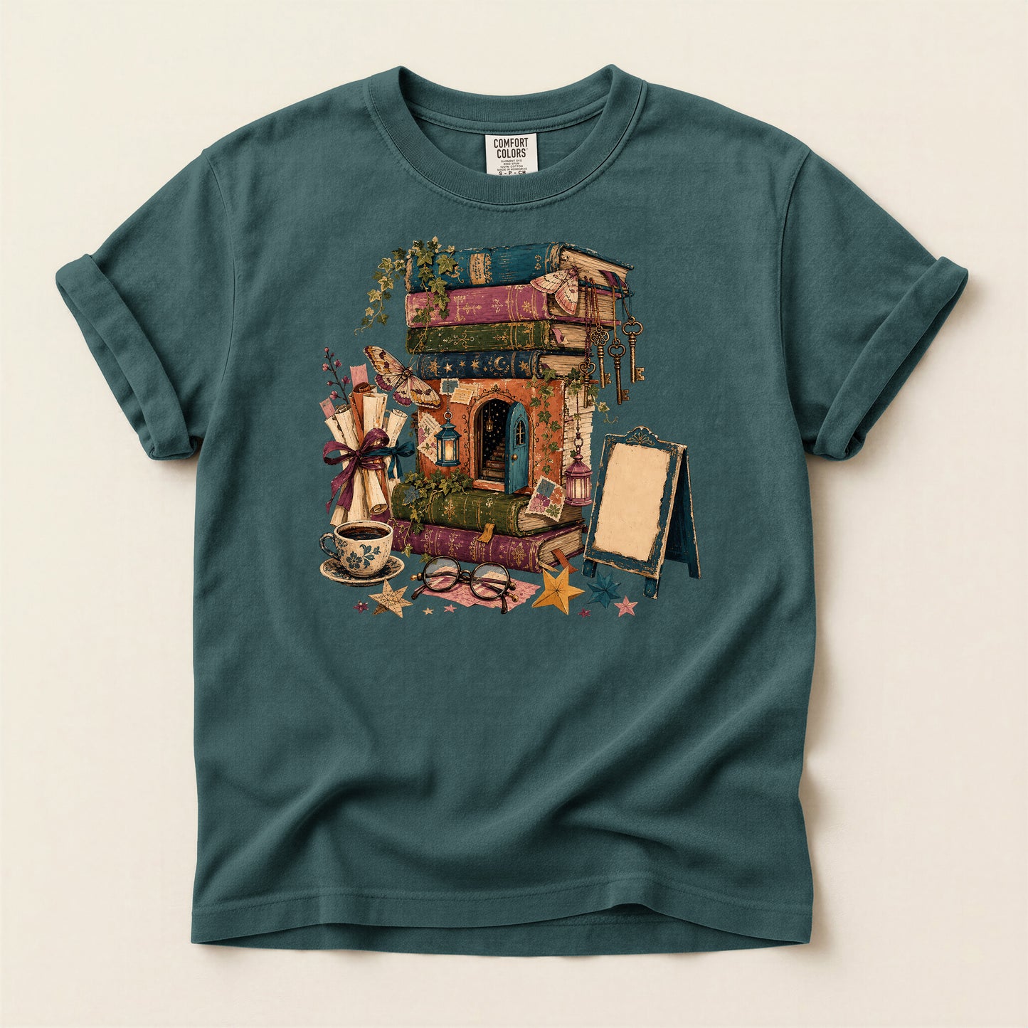 Coffee Shop Cottage T-Shirt — Cozy Café Illustration Tee