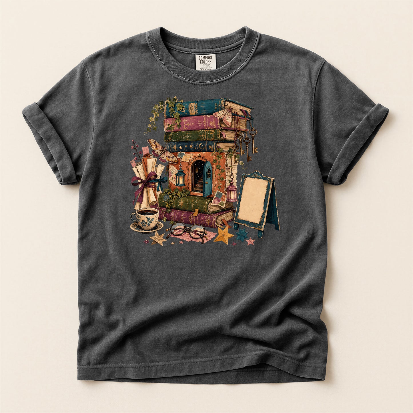 Coffee Shop Cottage T-Shirt — Cozy Café Illustration Tee