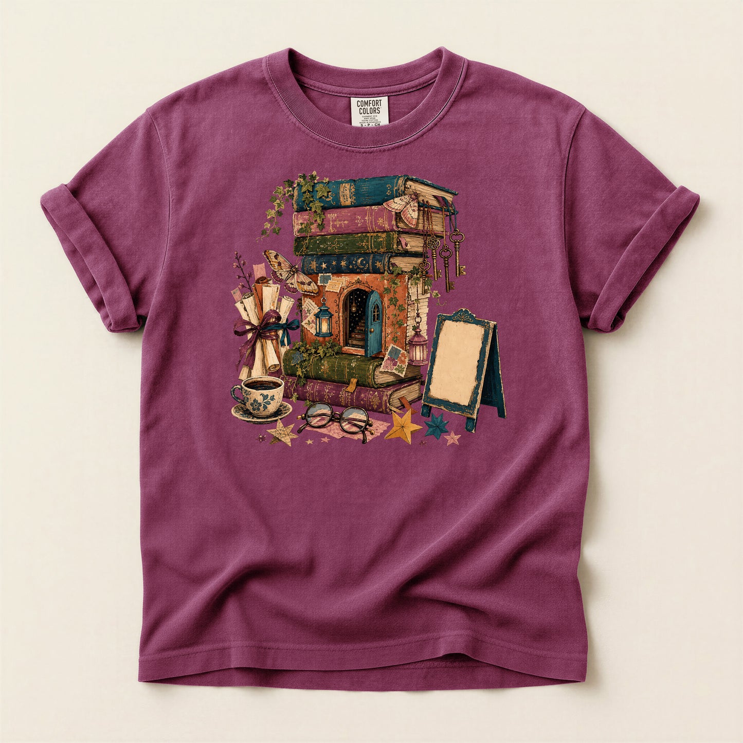 Coffee Shop Cottage T-Shirt — Cozy Café Illustration Tee
