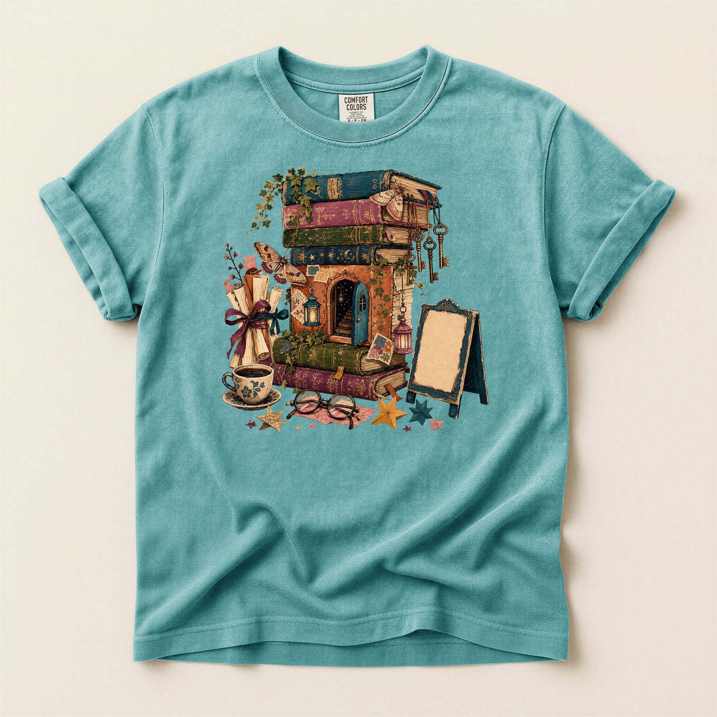 Coffee Shop Cottage T-Shirt — Cozy Café Illustration Tee