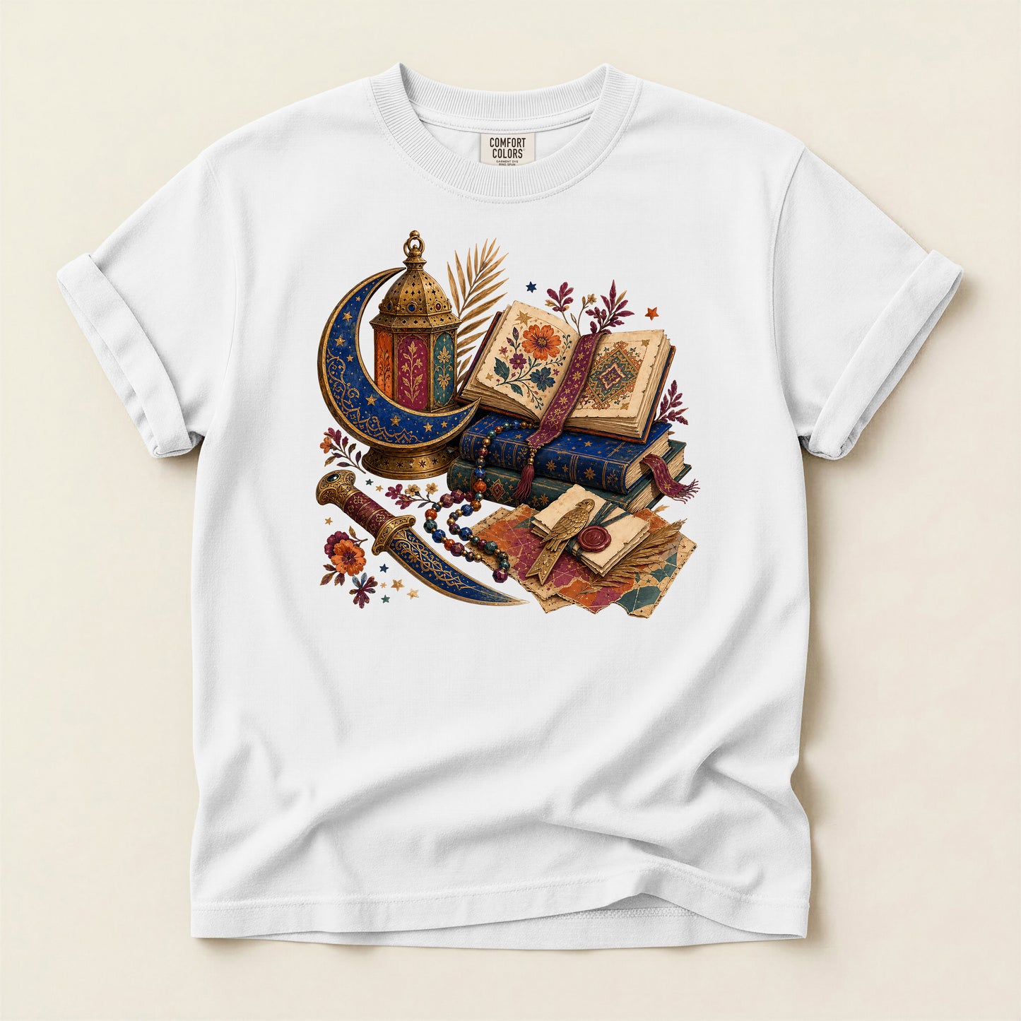 Ramadan Lantern & Quran T-Shirt — Islamic Eid Celebration Tee