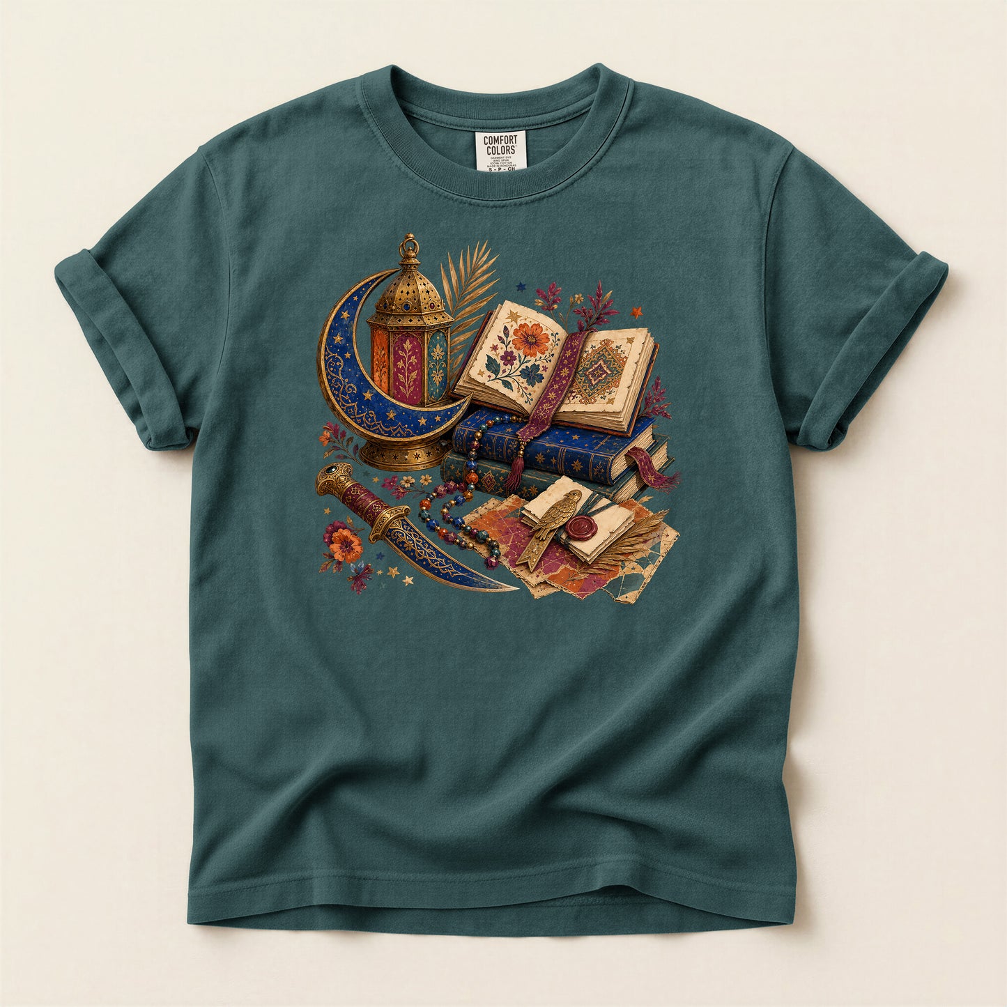 Ramadan Lantern & Quran T-Shirt — Islamic Eid Celebration Tee
