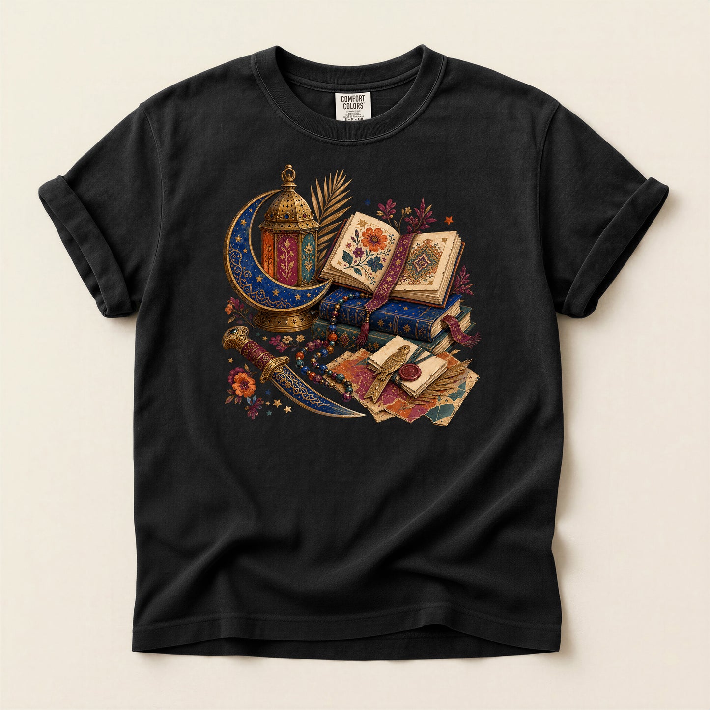 Ramadan Lantern & Quran T-Shirt — Islamic Eid Celebration Tee