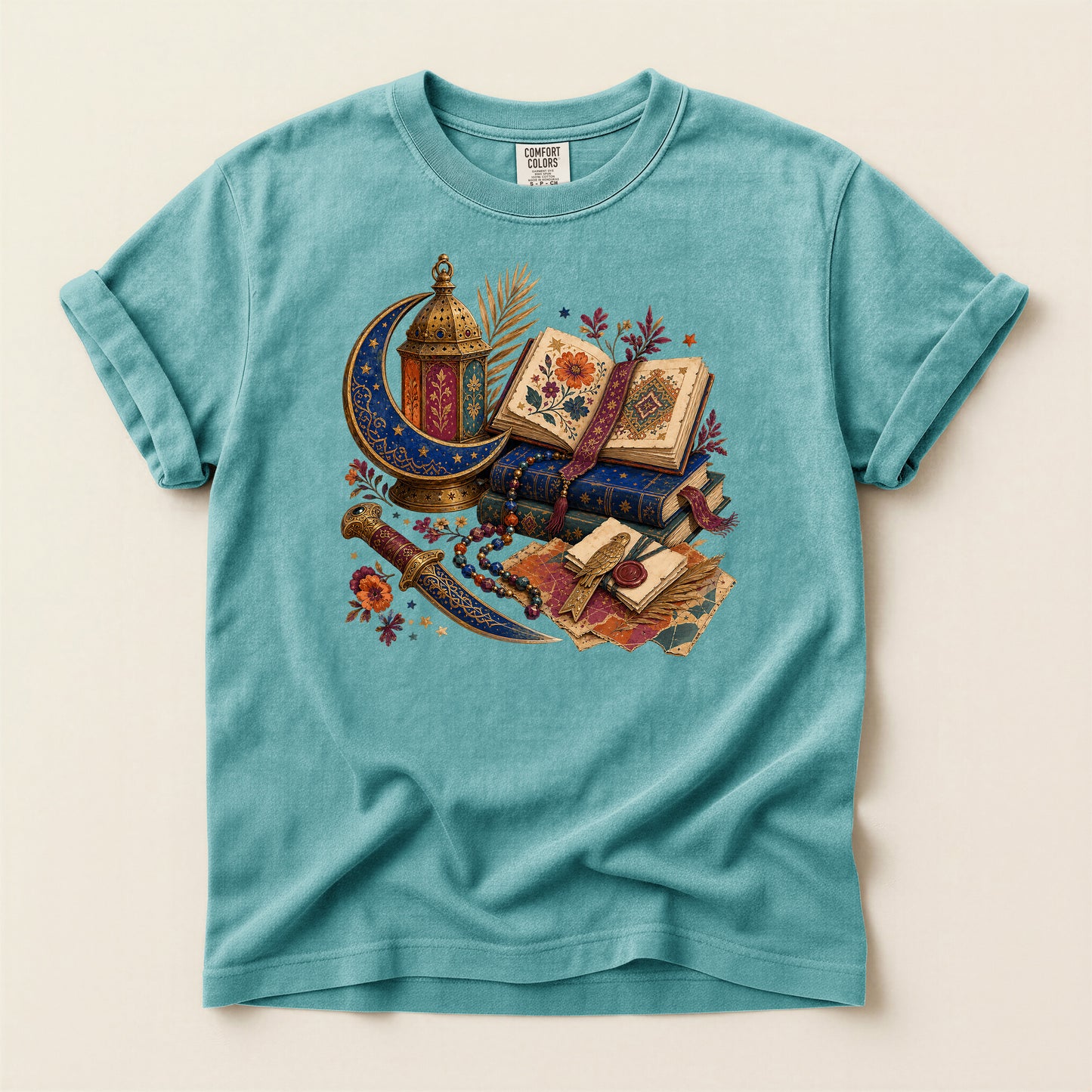 Ramadan Lantern & Quran T-Shirt — Islamic Eid Celebration Tee