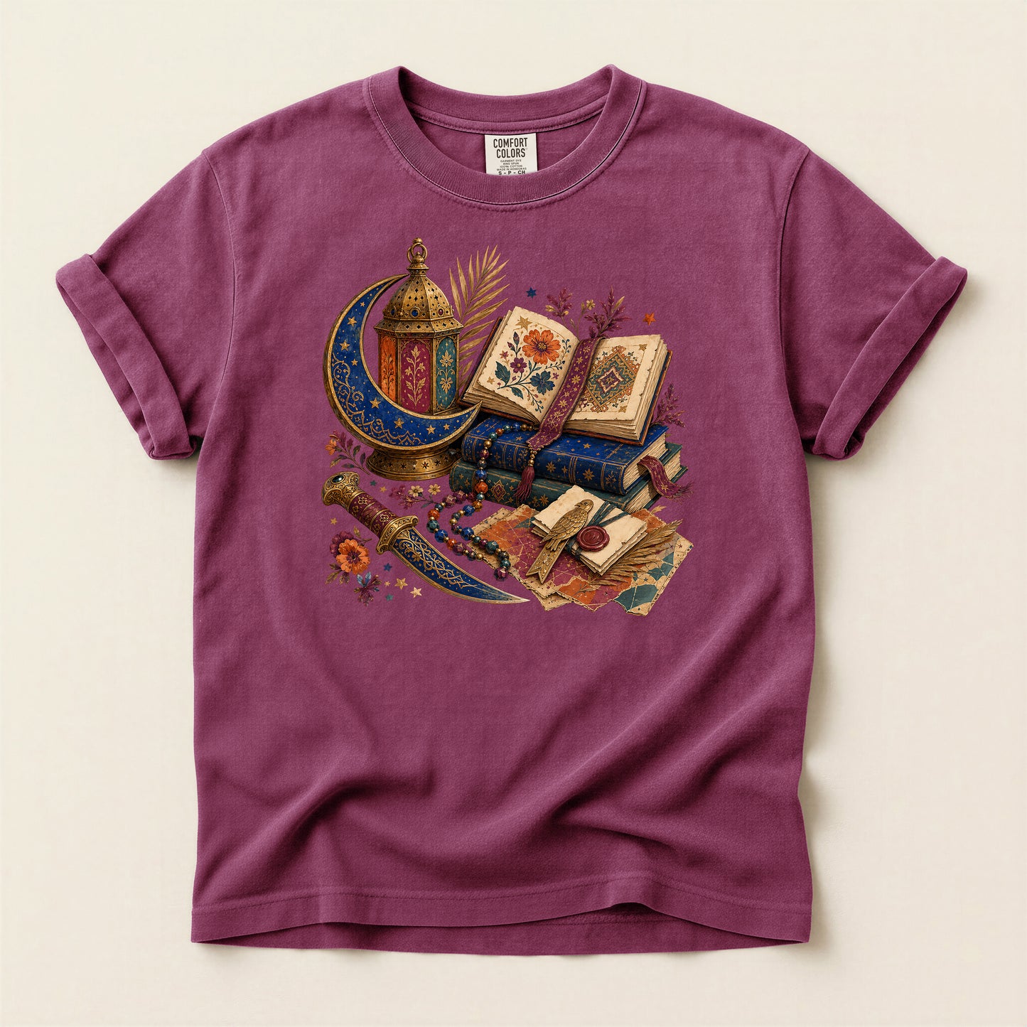 Ramadan Lantern & Quran T-Shirt — Islamic Eid Celebration Tee