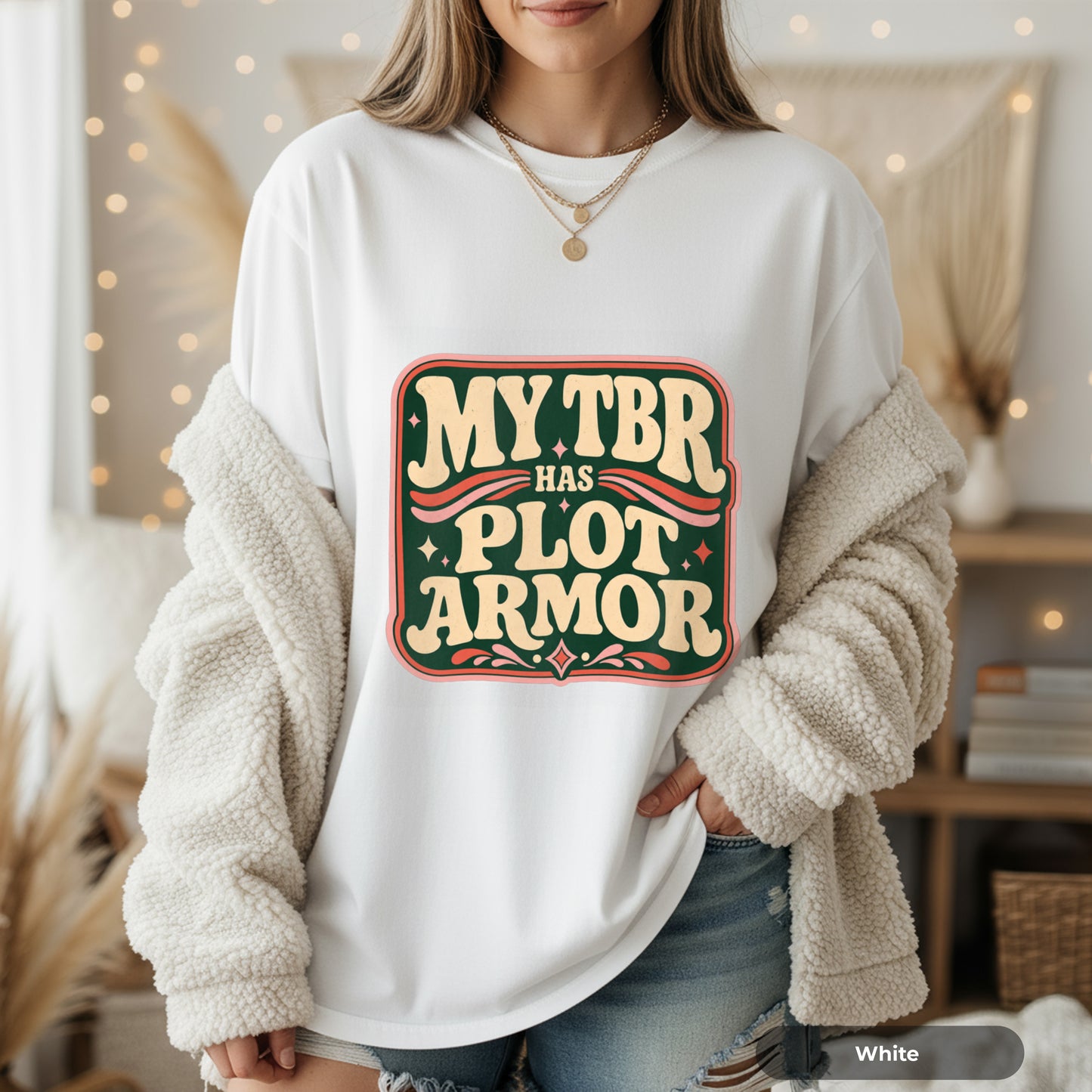 My TBR Has Plot Armor T-Shirt — Funny Book Lover Graphic Tee