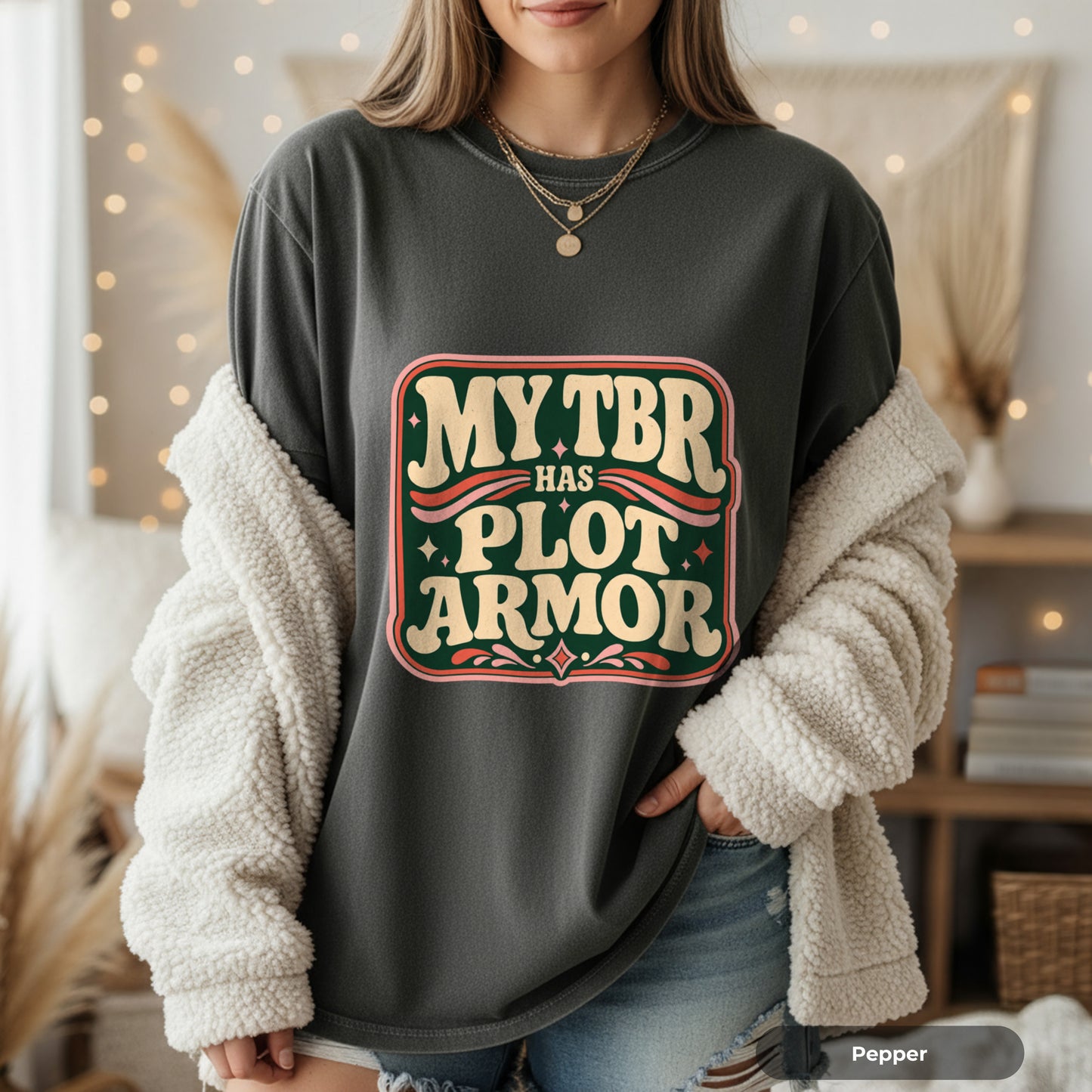 My TBR Has Plot Armor T-Shirt — Funny Book Lover Graphic Tee