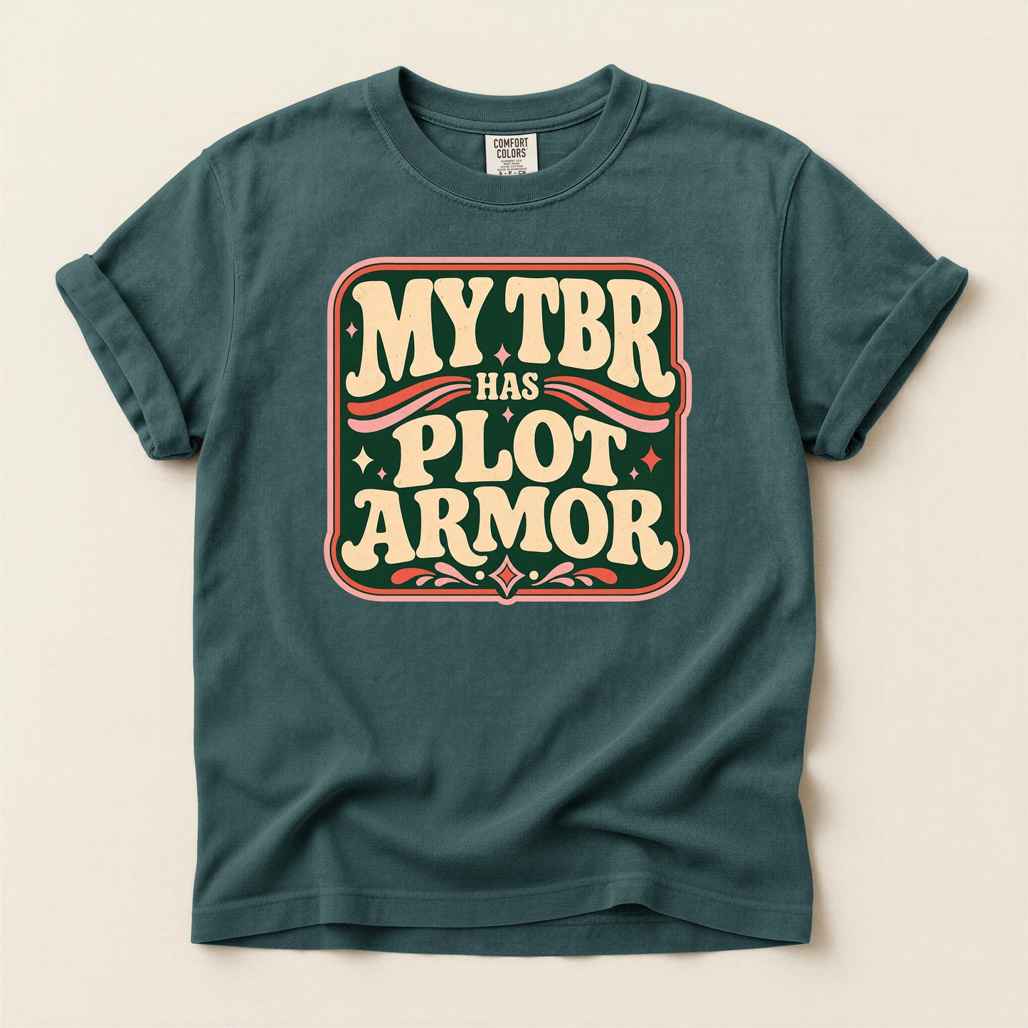 My TBR Has Plot Armor T-Shirt — Funny Book Lover Graphic Tee