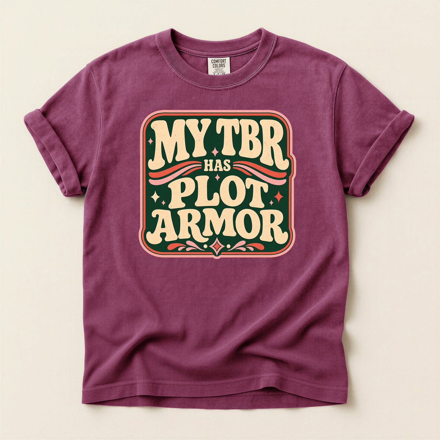 My TBR Has Plot Armor T-Shirt — Funny Book Lover Graphic Tee
