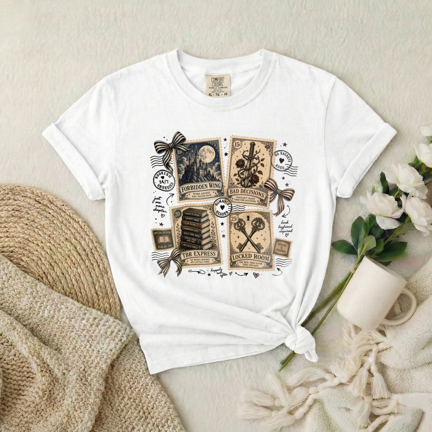 Tarot Card Graphic T-Shirt — Vintage Occult Design (The Empress, Moon, Lovers, Judgement)