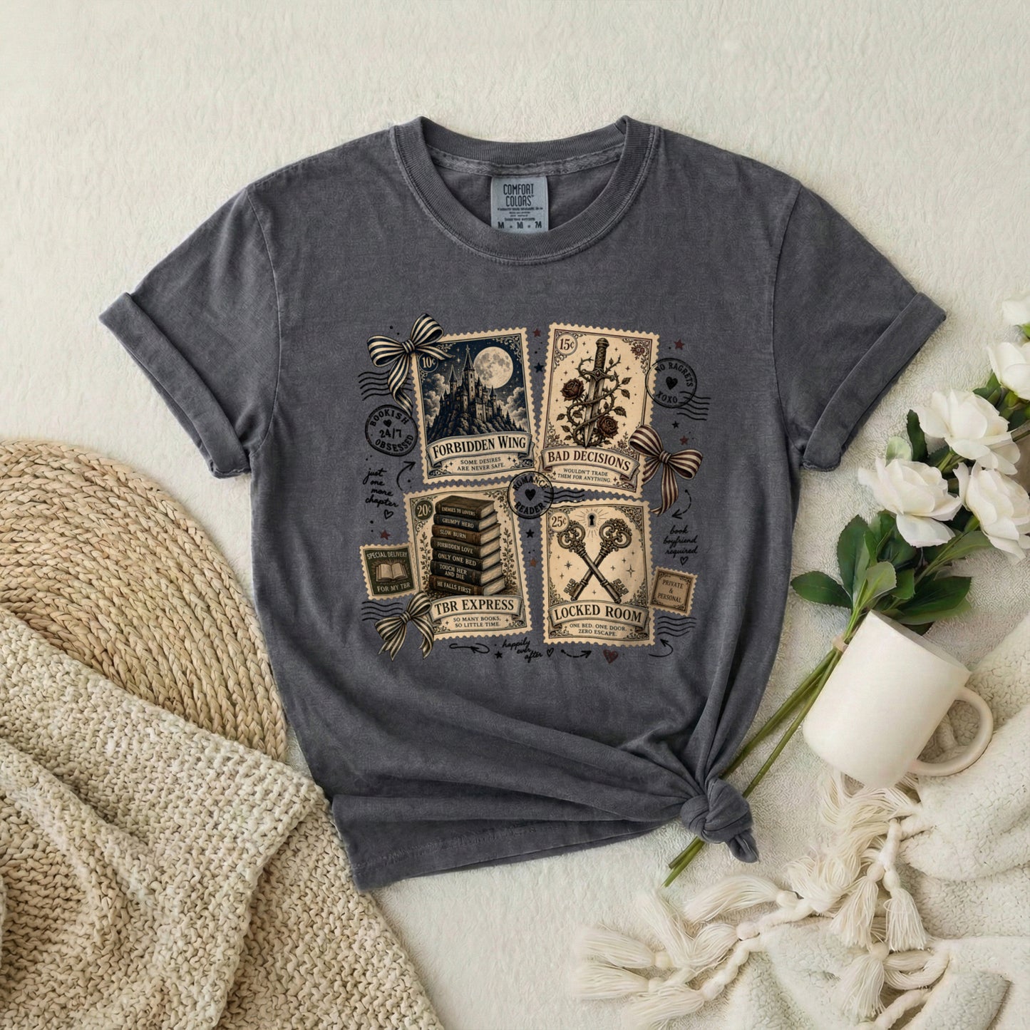 Tarot Card Graphic T-Shirt — Vintage Occult Design (The Empress, Moon, Lovers, Judgement)