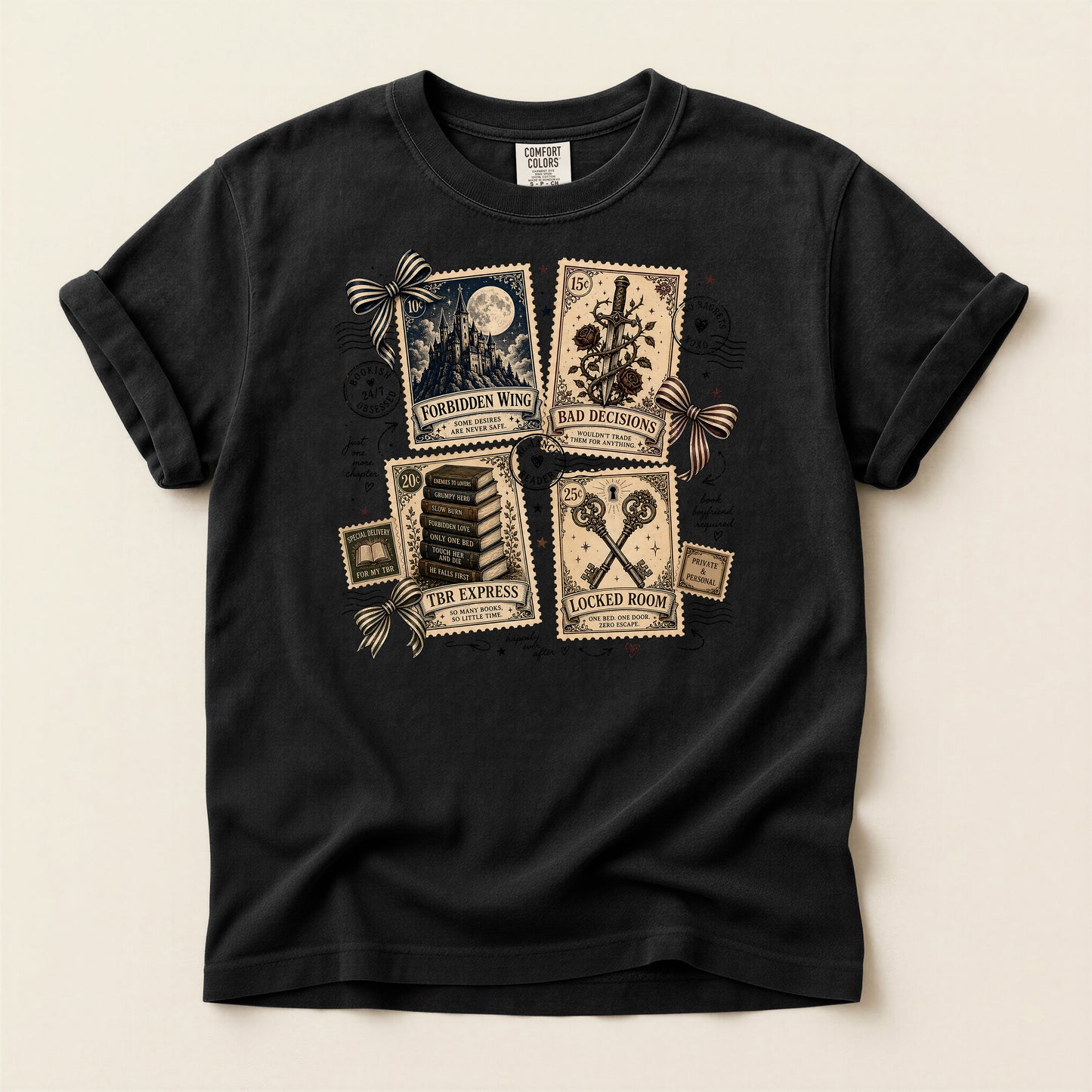 Tarot Card Graphic T-Shirt — Vintage Occult Design (The Empress, Moon, Lovers, Judgement)