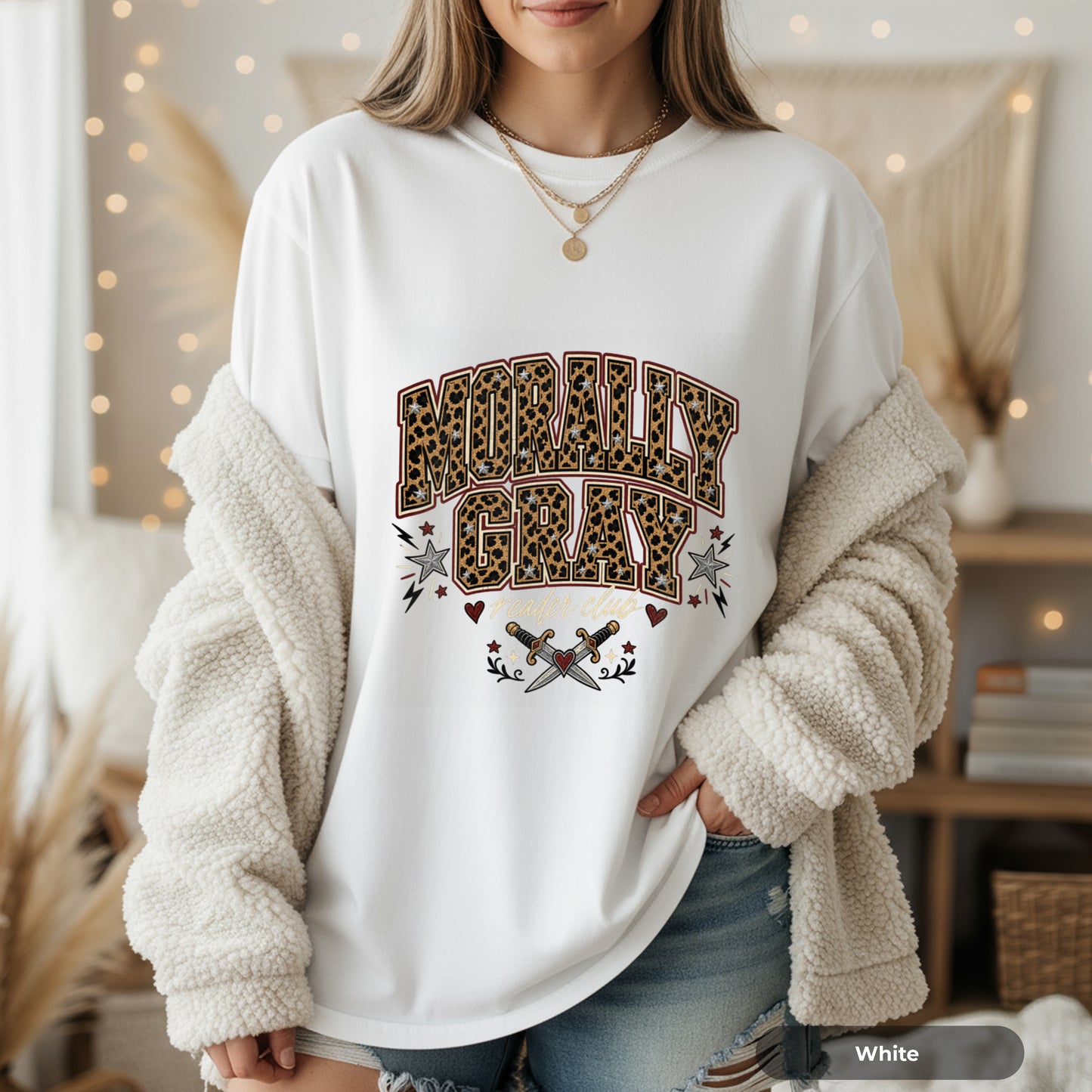 Molly Gray Leopard Western T-Shirt — Graphic Rodeo Style Tee