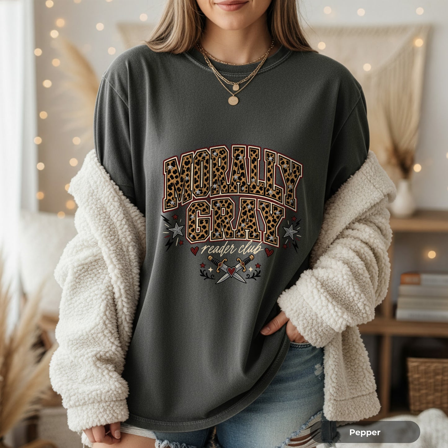 Molly Gray Leopard Western T-Shirt — Graphic Rodeo Style Tee