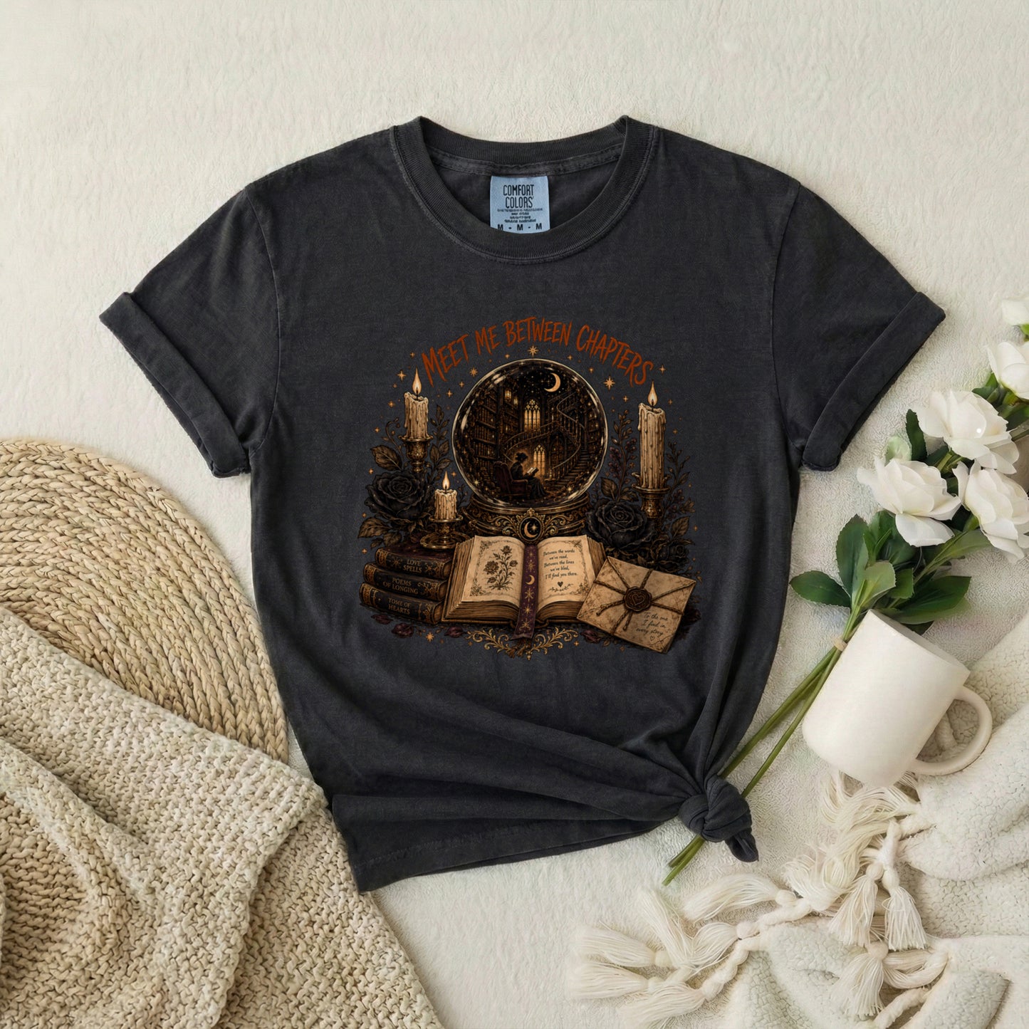 Bookish T‑Shirt — “Meet Me Between Chapters” Reading Tee