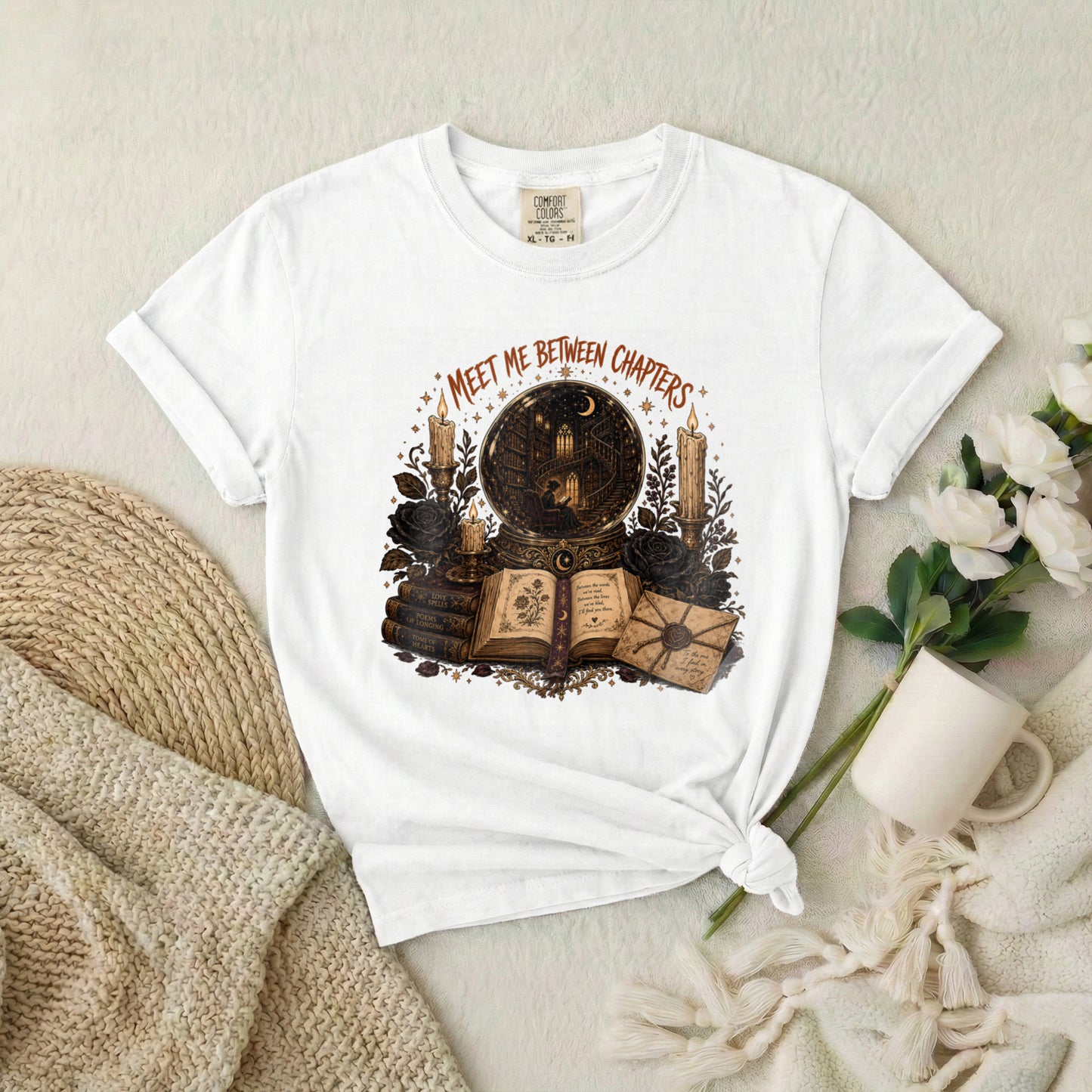 Bookish T‑Shirt — “Meet Me Between Chapters” Reading Tee