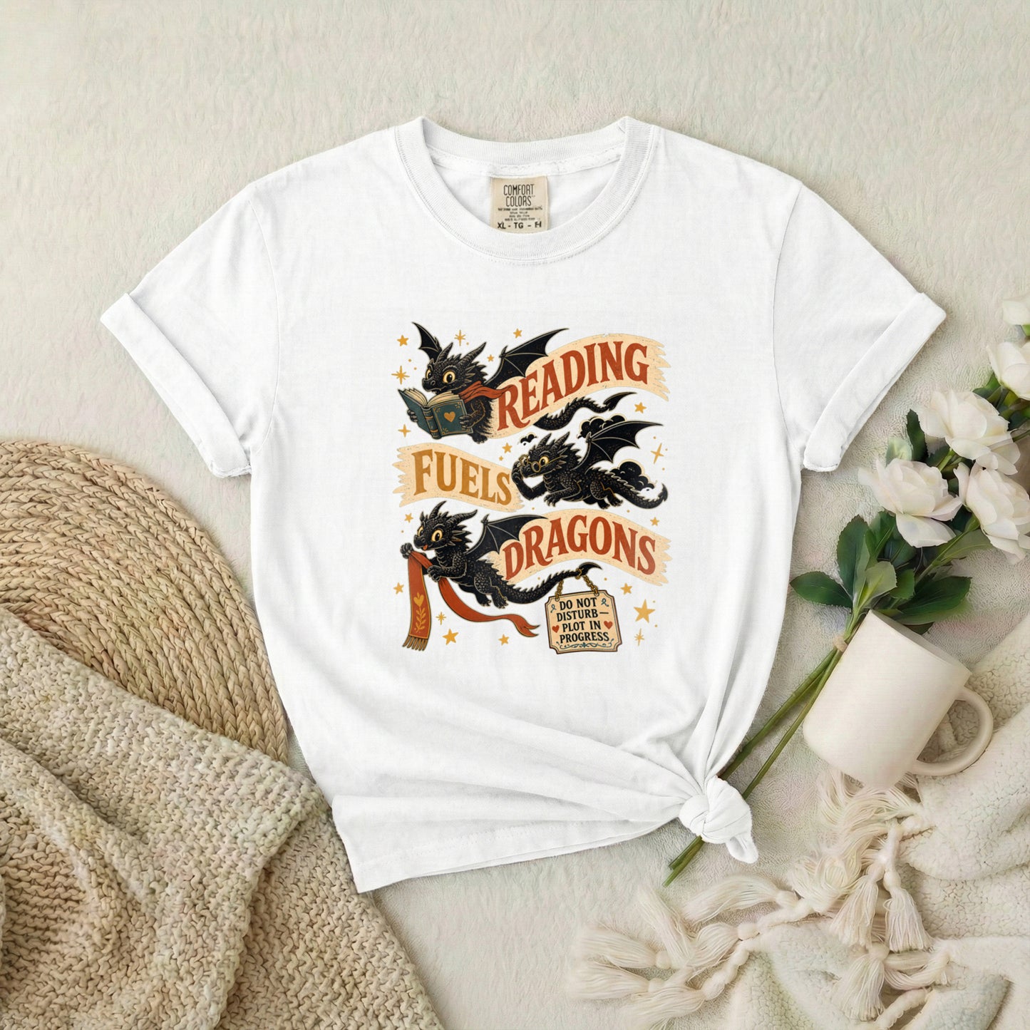 Reading Fuels Dragons T-Shirt — Fantasy Book Lover Tee