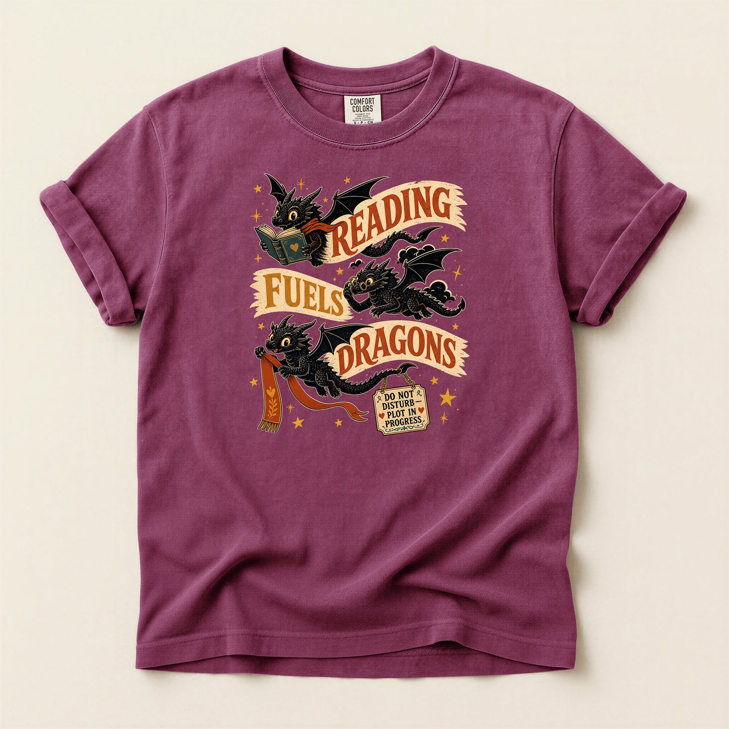 Reading Fuels Dragons T-Shirt — Fantasy Book Lover Tee