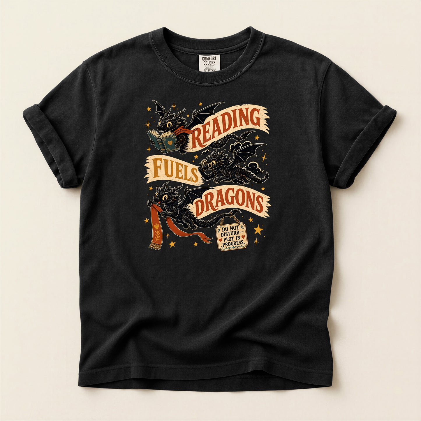 Reading Fuels Dragons T-Shirt — Fantasy Book Lover Tee