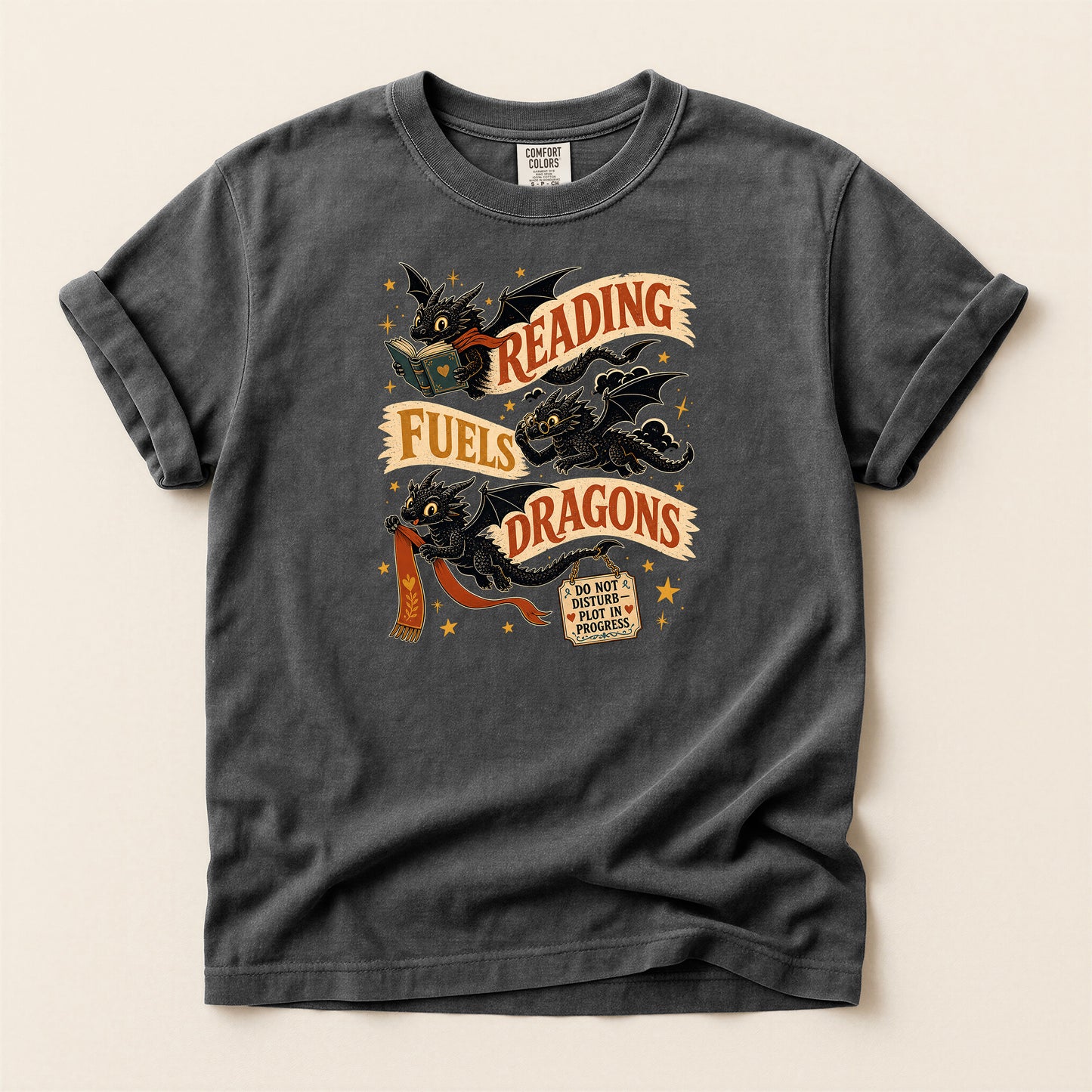 Reading Fuels Dragons T-Shirt — Fantasy Book Lover Tee