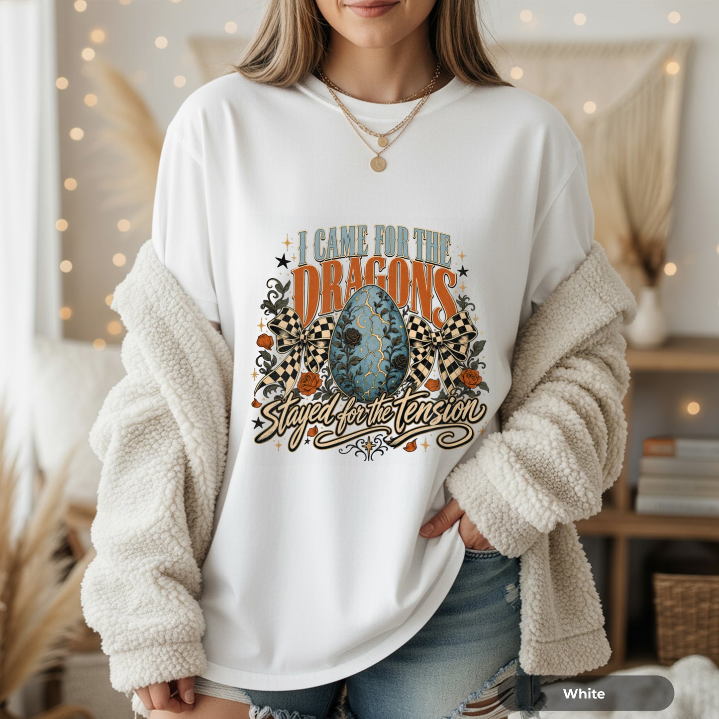 I Came for the Dragons T-Shirt — 'Stayed for the Tension' Fantasy Dragon Egg Graphic Tee