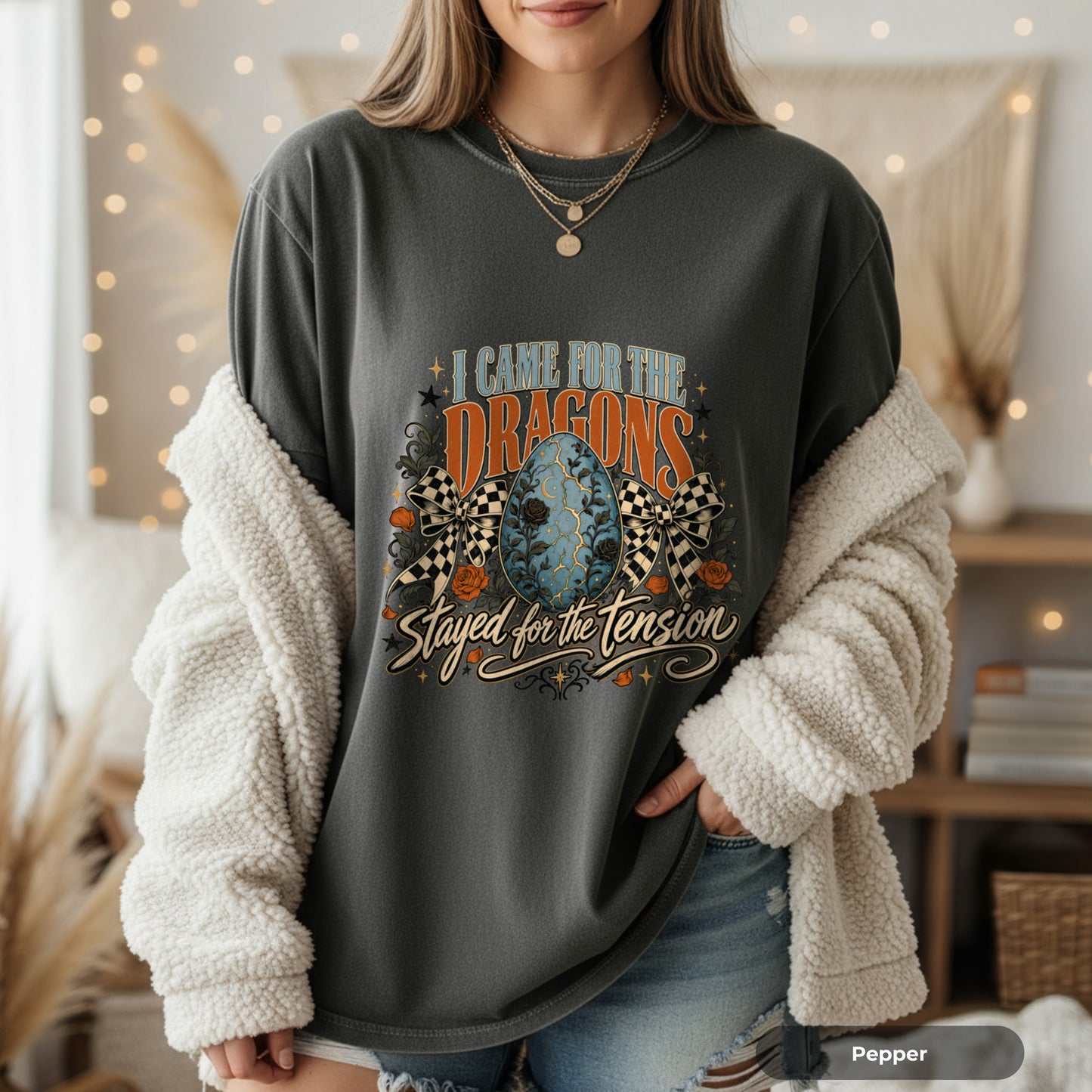 I Came for the Dragons T-Shirt — 'Stayed for the Tension' Fantasy Dragon Egg Graphic Tee