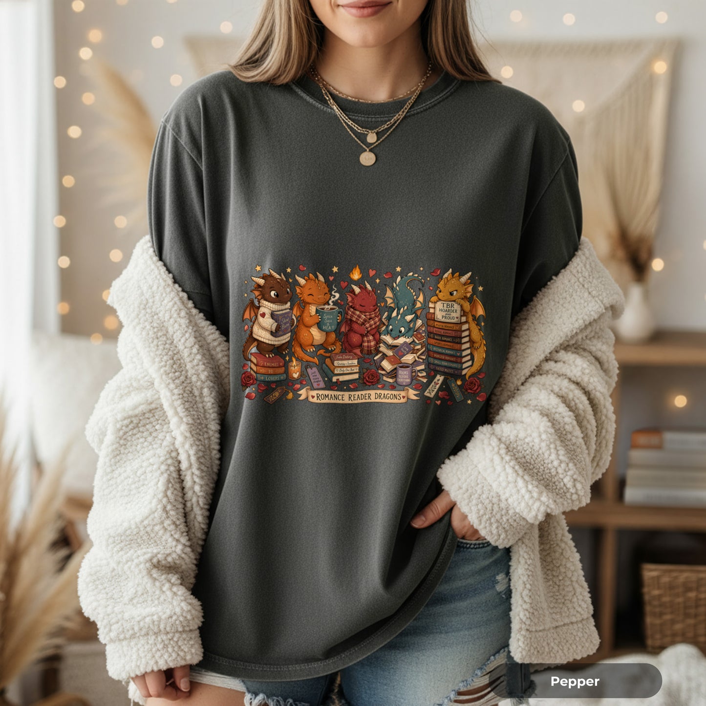 Dragon Book Club T‑Shirt — Cute Reading Dragons Illustration